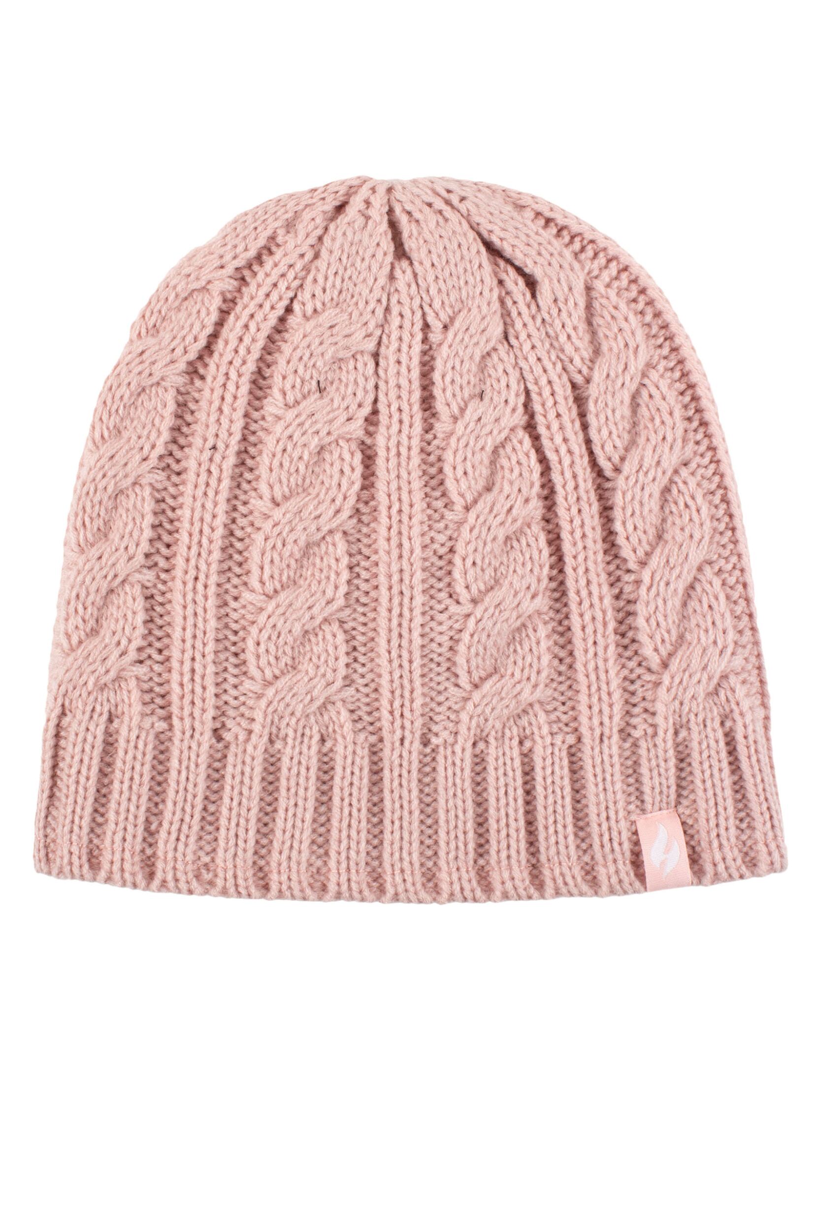 Image of Women's 1 Pack Heat Holders 4.7 Tog Heatweaver Yarn Hat Dusky Pink One Size
