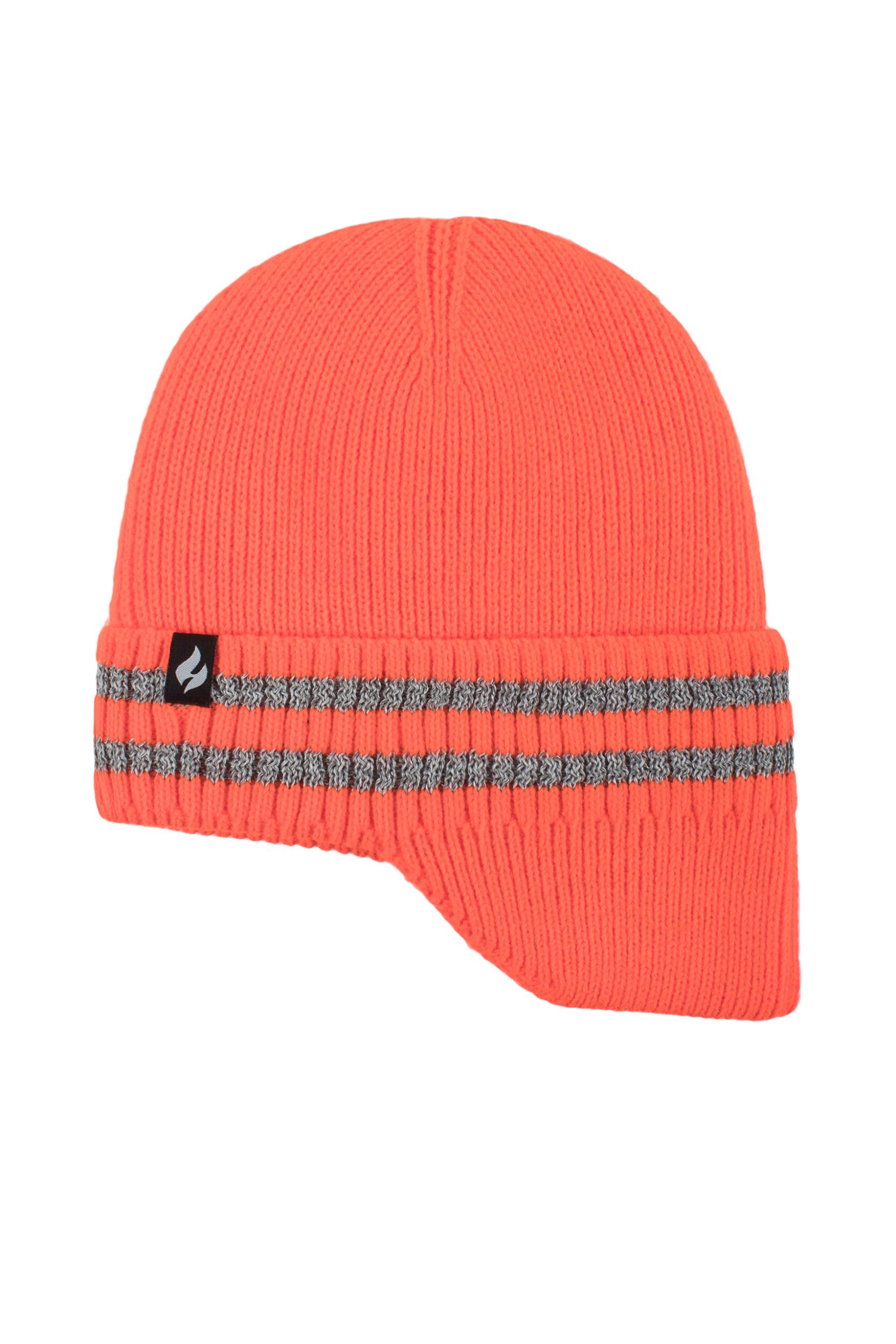 Mens 1 Pack SOCKSHOP Heat Holders Workforce Drop Neck Hat Bright Orange One Size