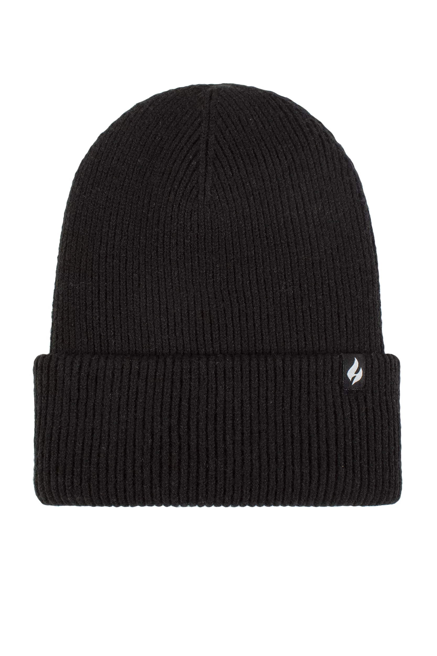 Women's 1 Pack SOCKSHOP Heat Holders Vermont Fine Rib Turnover Cuff Hat Black