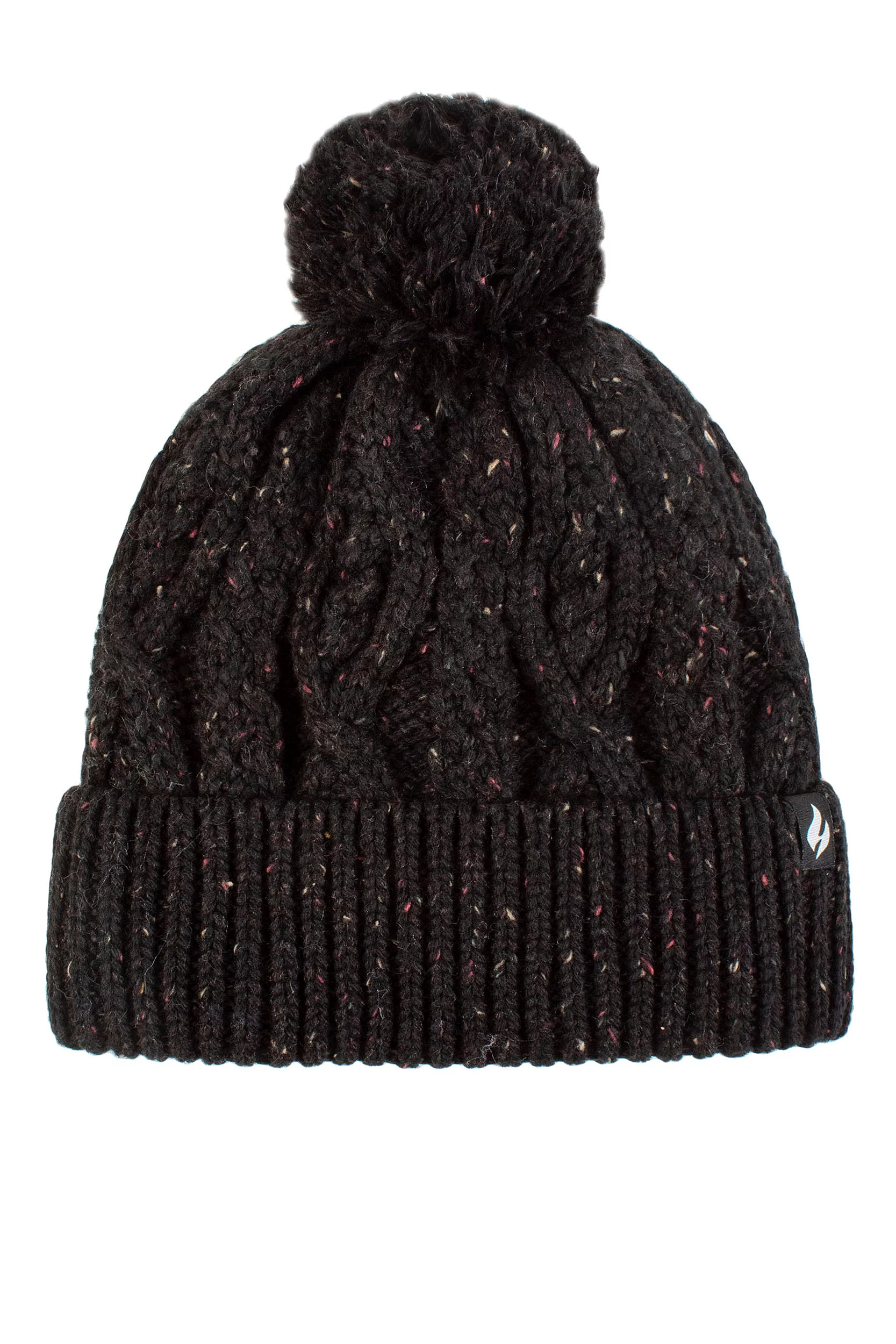Women's 1 Pack SOCKSHOP Heat Holders Salzburg Cable Knit Hat Black