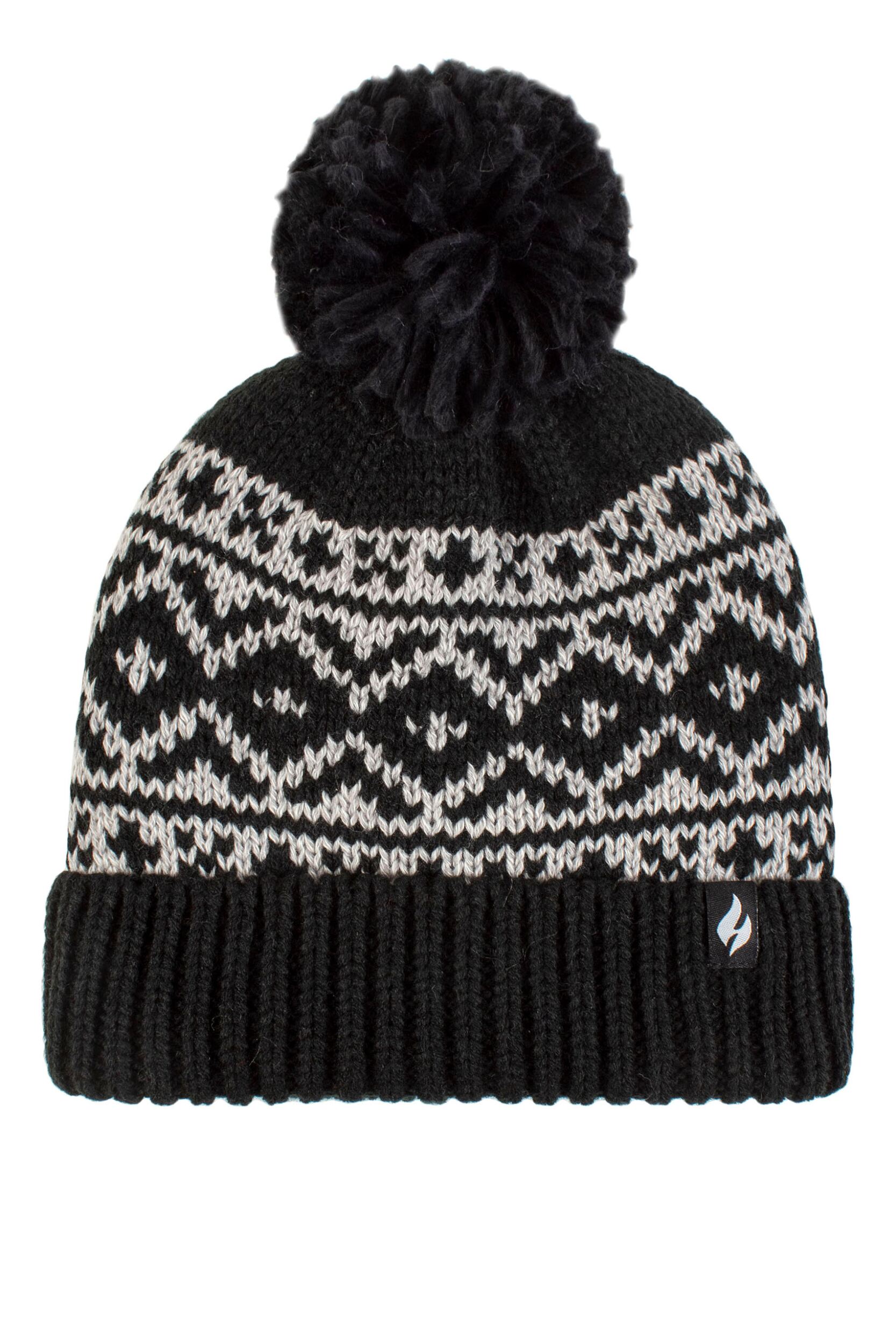 Women's 1 Pack SOCKSHOP Heat Holders Billingen Turn Over Cuff Hat Black One Size