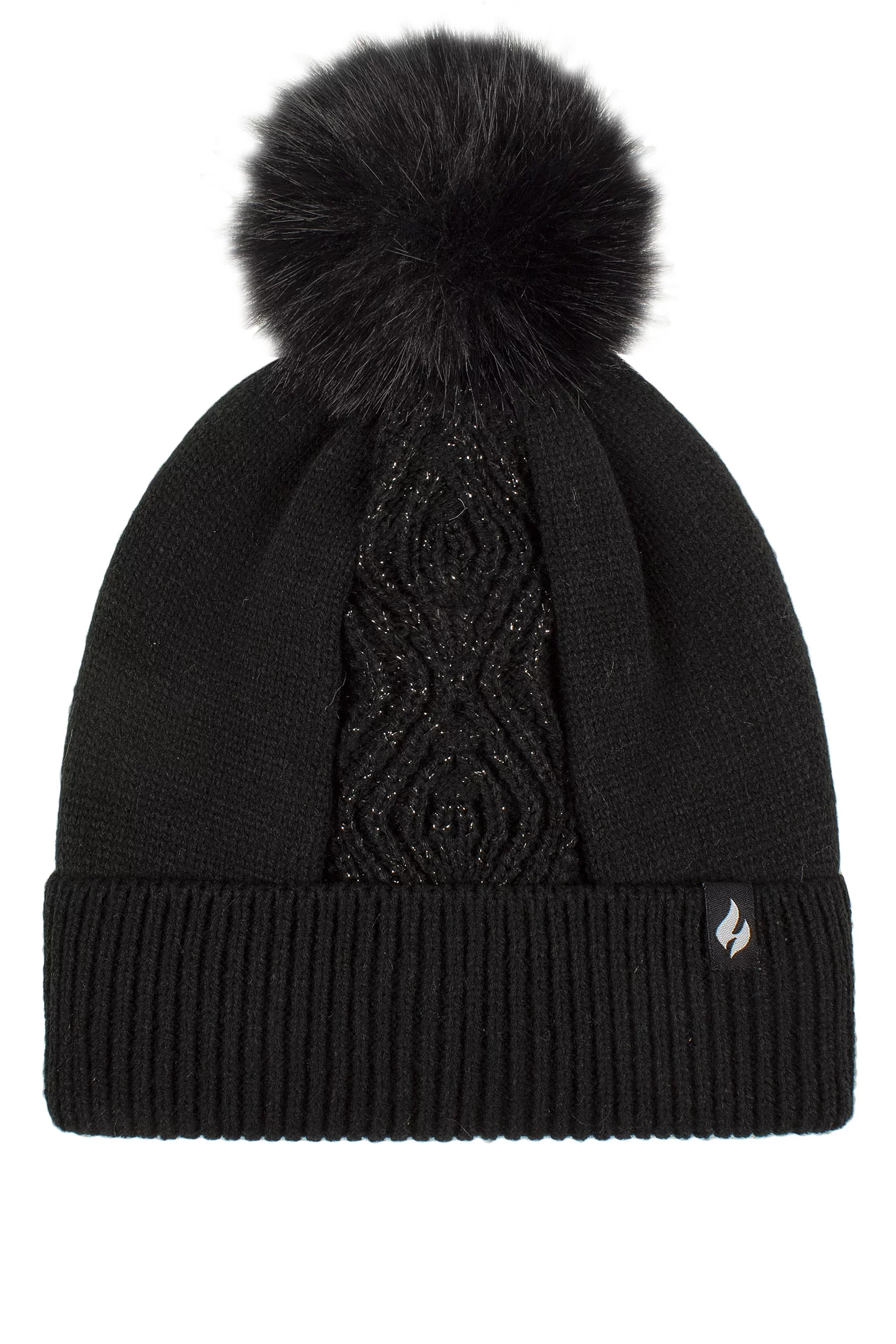 Women's 1 Pack SOCKSHOP Heat Holders Kiruna Centre Cable Hat Black