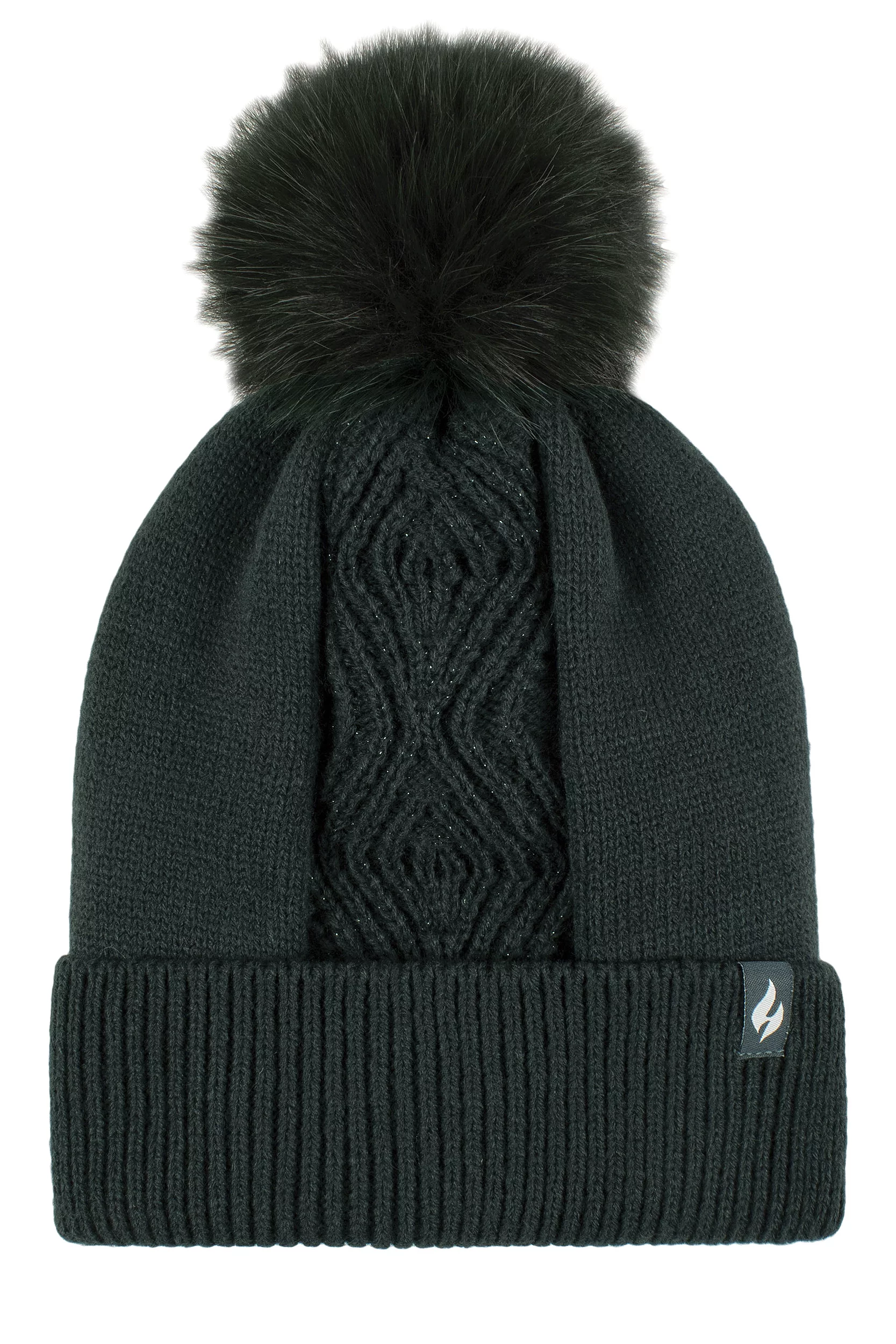 Women's 1 Pack SOCKSHOP Heat Holders Kiruna Centre Cable Hat Emerald