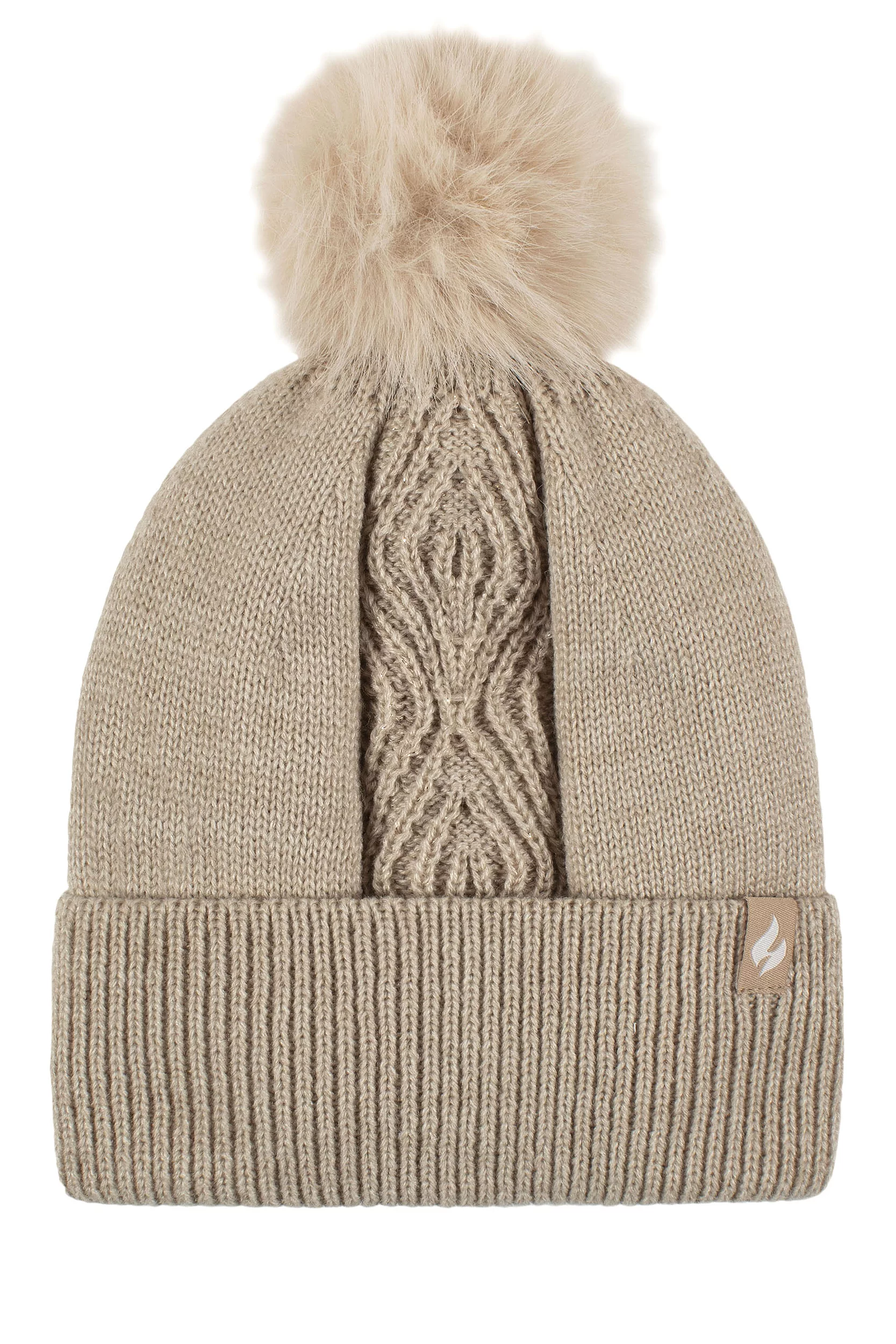 Women's 1 Pack SOCKSHOP Heat Holders Kiruna Centre Cable Hat Oatmeal Melange