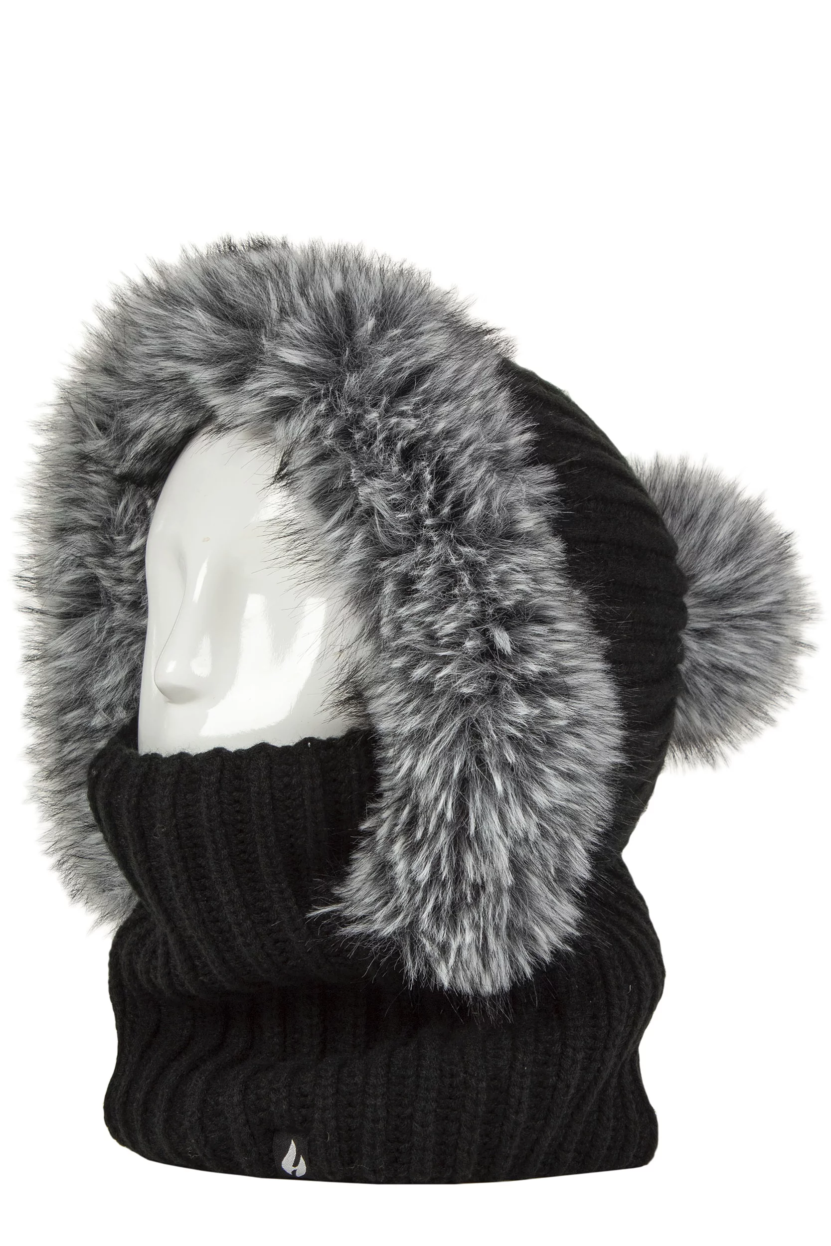 Women's 1 Pack SOCKSHOP Heat Holders Nikita Faux Fur Snood Black