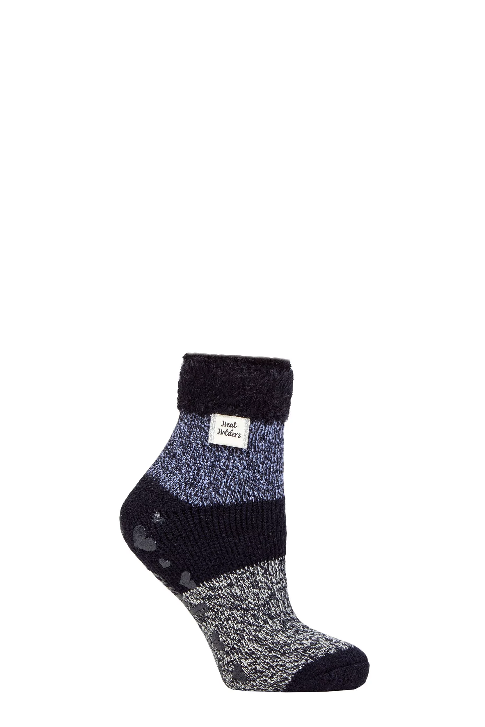 Women's 1 Pair Heat Holders Lounge Feather Turn Over Cuff Socks Auriga Navy / Lilac 4