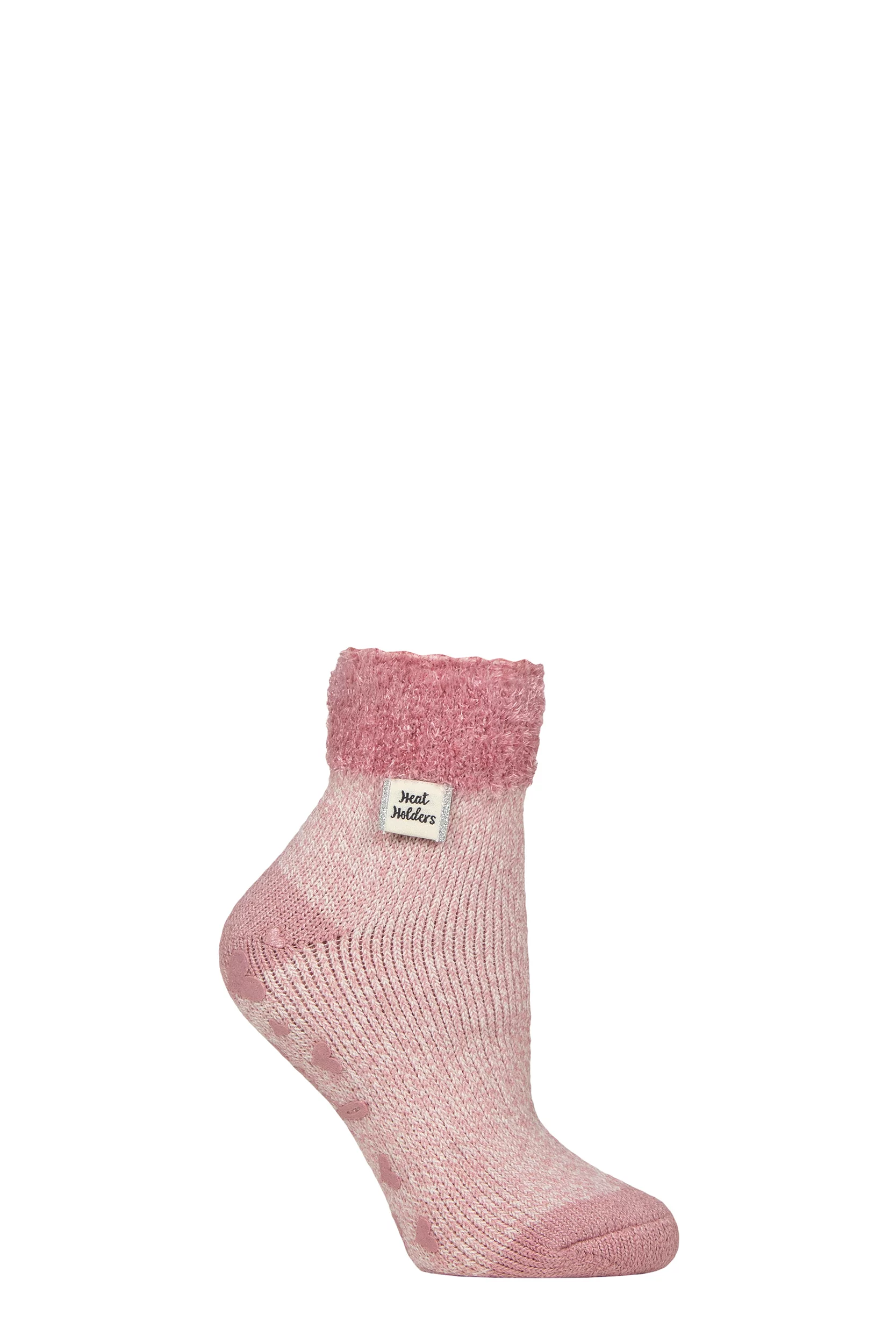 Women's 1 Pair Heat Holders Lounge Feather Top Socks Rose Blush Twist 4