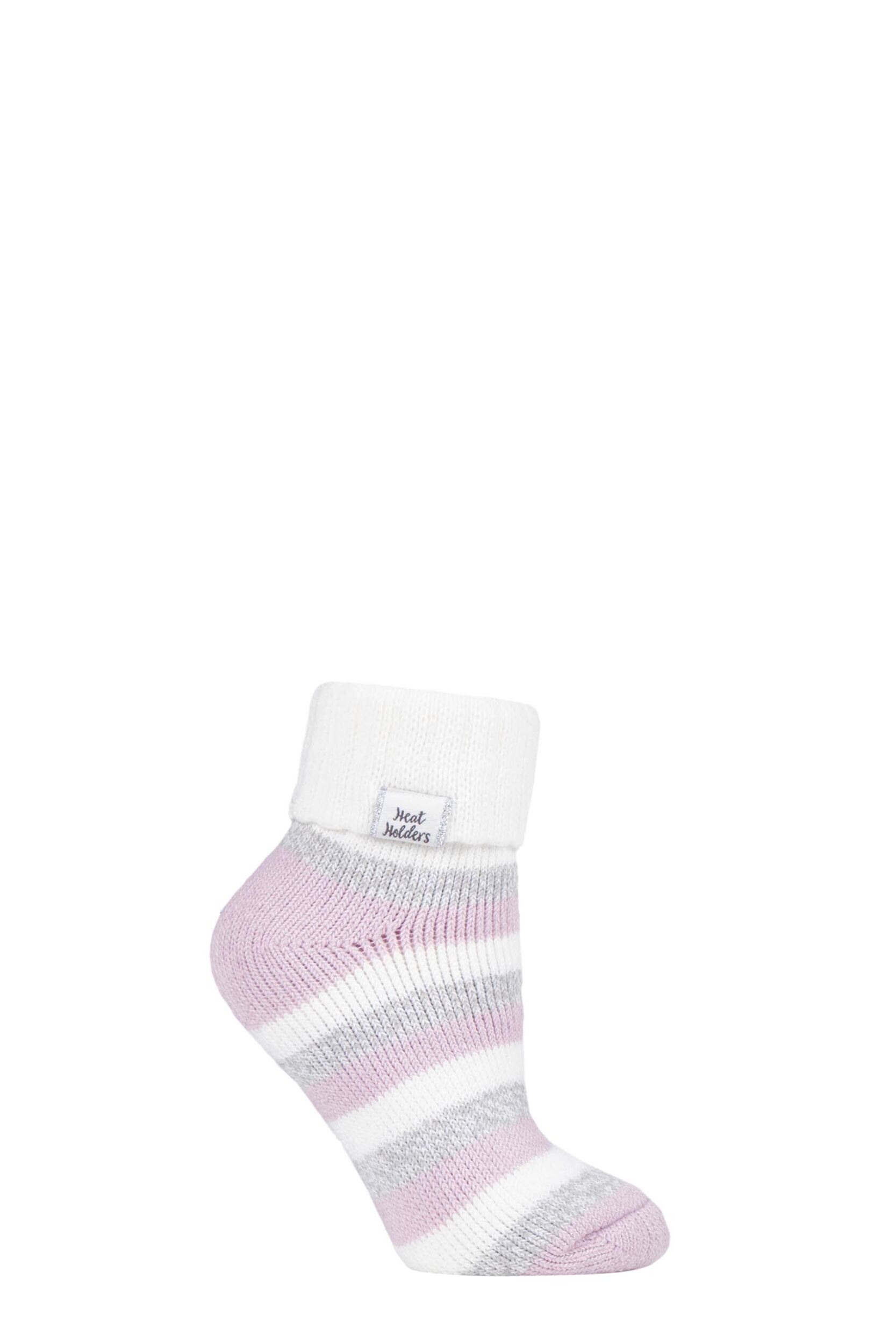 1 Pair Cream Sleep Turn Over Cuff Socks Ladies 4-8 Ladies - Heat Holders