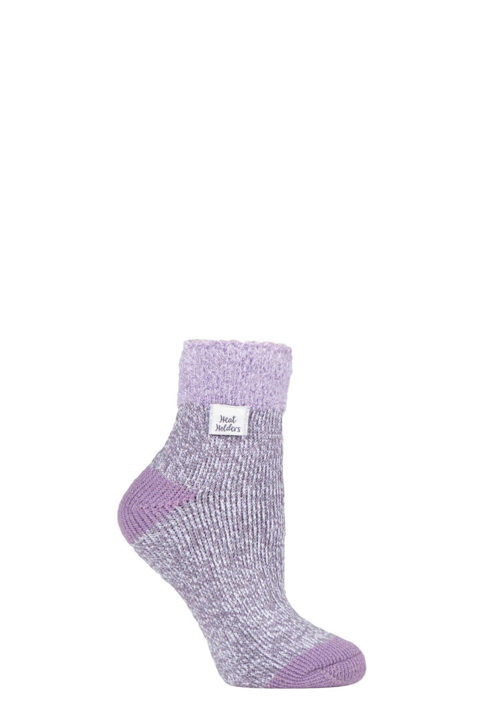 1 Pair Grey Sleep Feather Top Socks Ladies 4-8 Ladies - Heat Holders