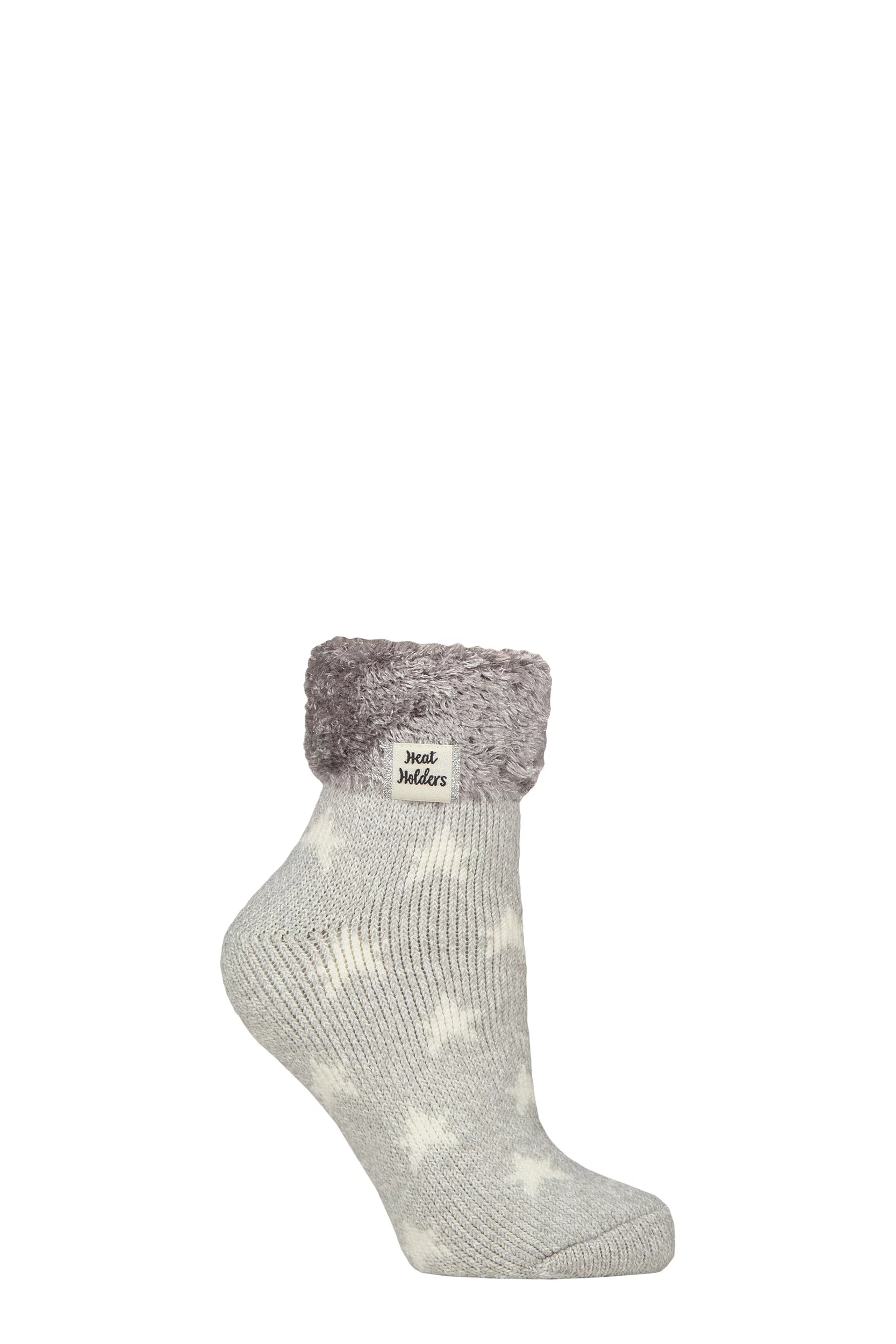 Women's 1 Pair Heat Holders Sleep Feather Top Socks Stars Silver Twist 4