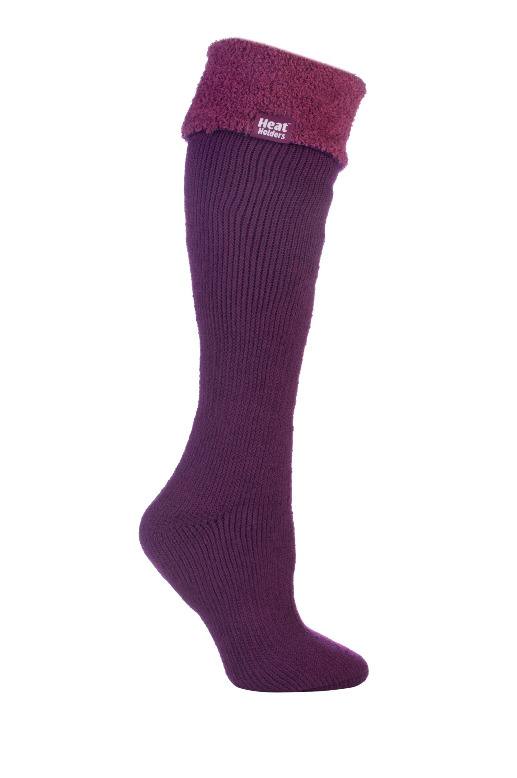 Women's 1 Pair SOCKSHOP Wellington Boot Heat Holders Thermal Socks Deep Fuchsia 4-8 Ladies