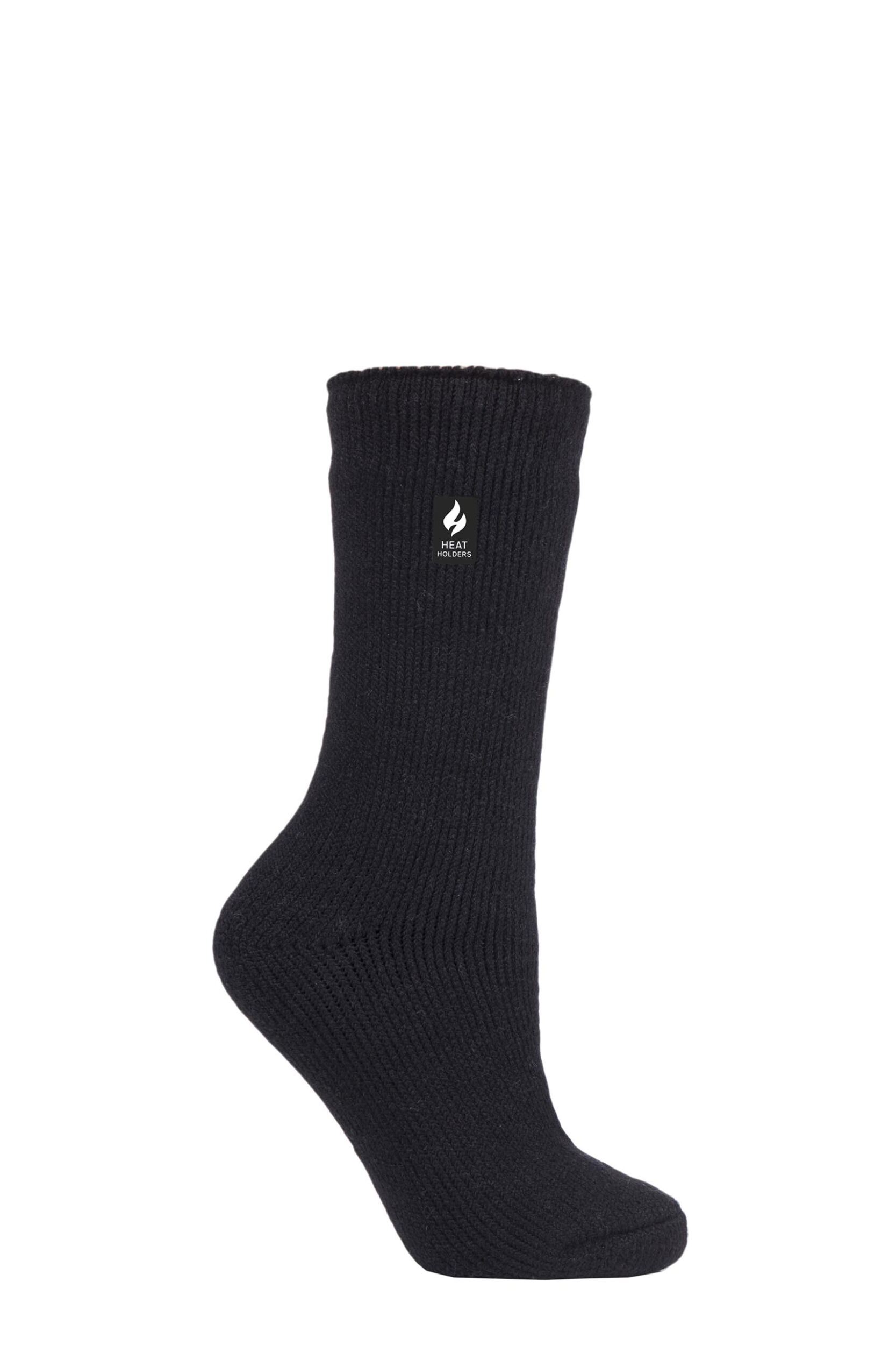 1 Pair Black Original Thermal Socks Ladies 4-8 Ladies - Heat Holders