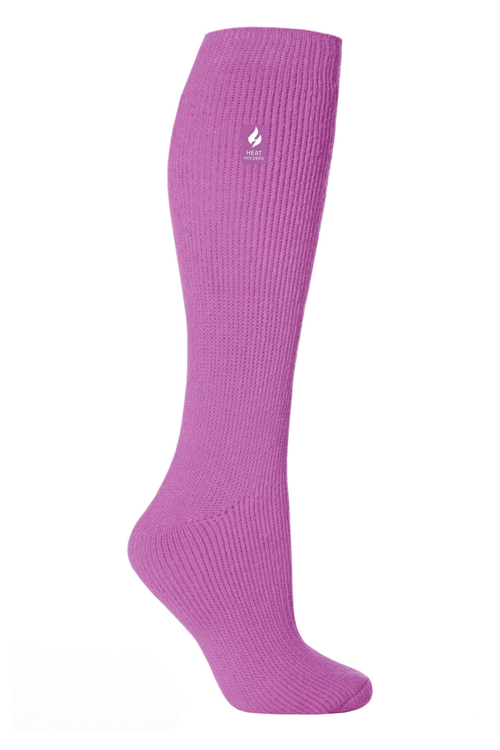 Women's 1 Pair SockShop Long Heat Holders 2.3 TOG Thermal Socks Muted Pink 4-8 Ladies