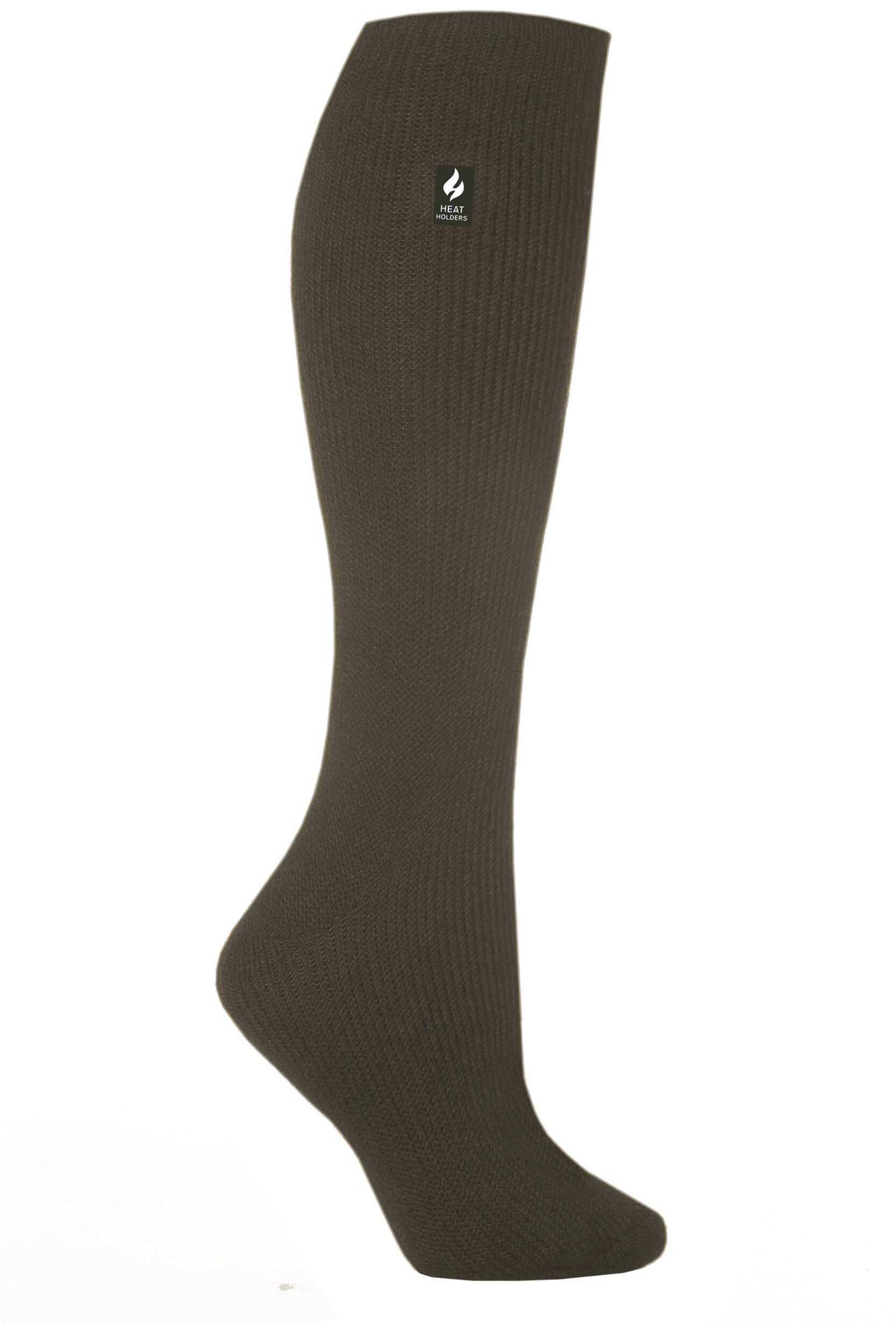 Women's 1 Pair SockShop Long Heat Holders 2.3 TOG Thermal Socks Olive 4-8 Ladies