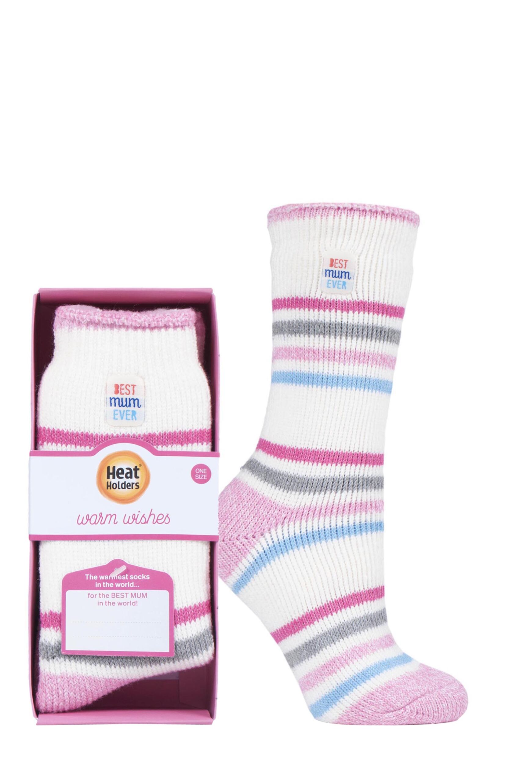 1 Pair Best Mum Ever Gift Boxed Socks Ladies 4-8 Ladies - Heat Holders