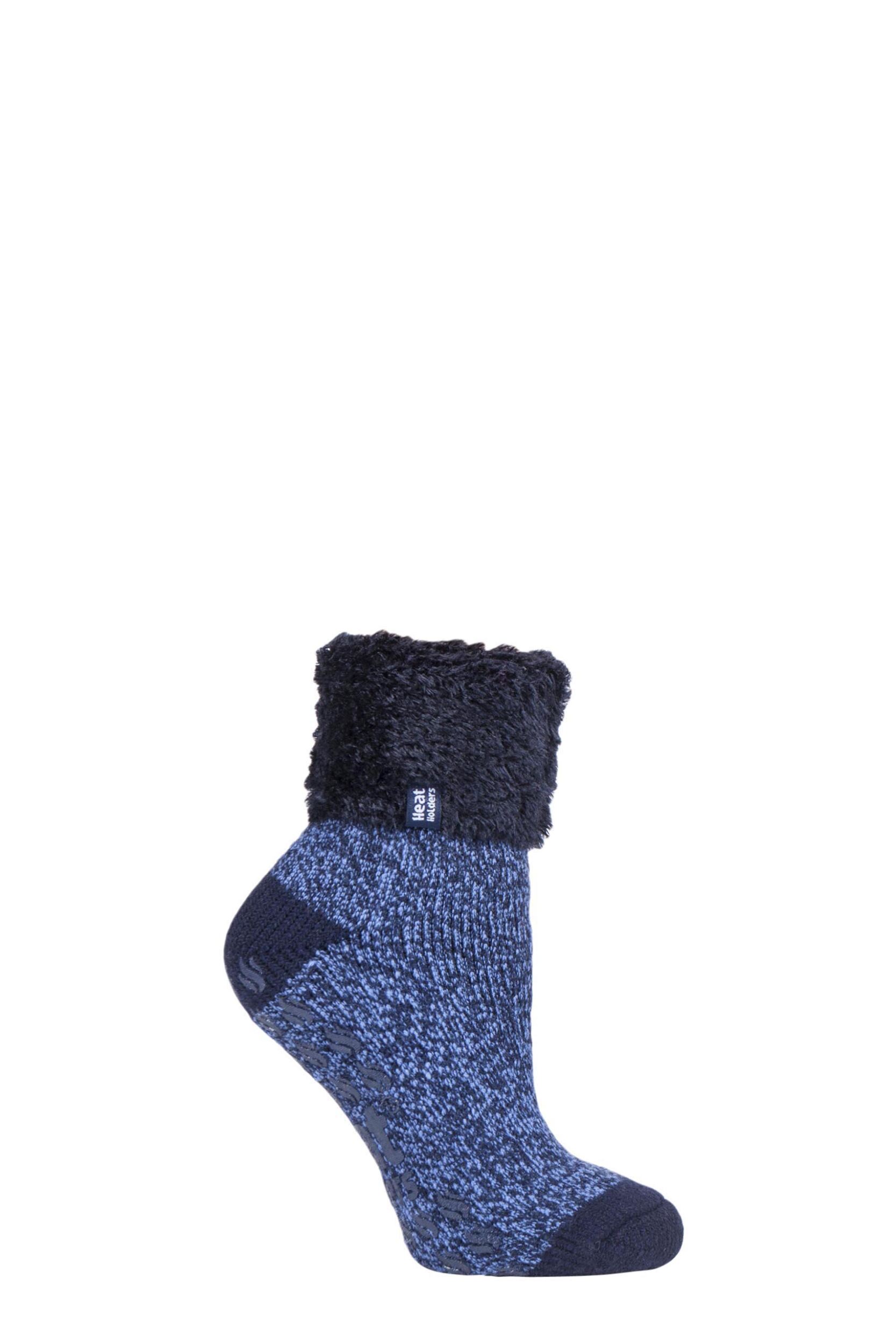 1 Pair Navy Annabelle Lounge Socks Ladies 4-8 Ladies - Heat Holders