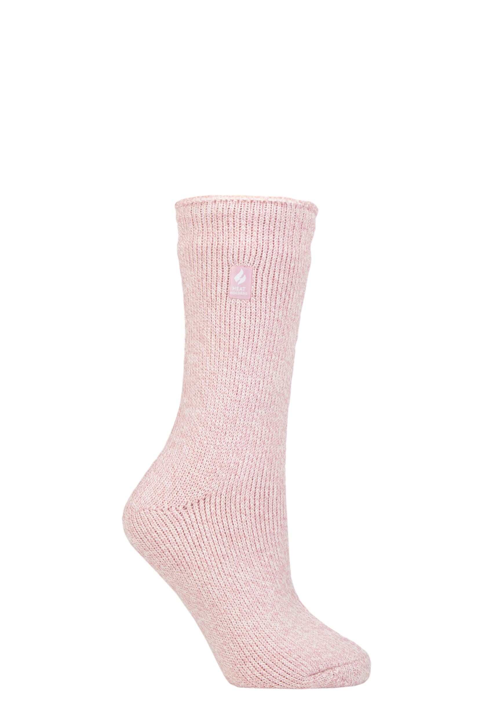 Women's 1 Pair SOCKSHOP Original Heat Holders 2.3 TOG Thermal Socks Rose Blush 4-8 Ladies