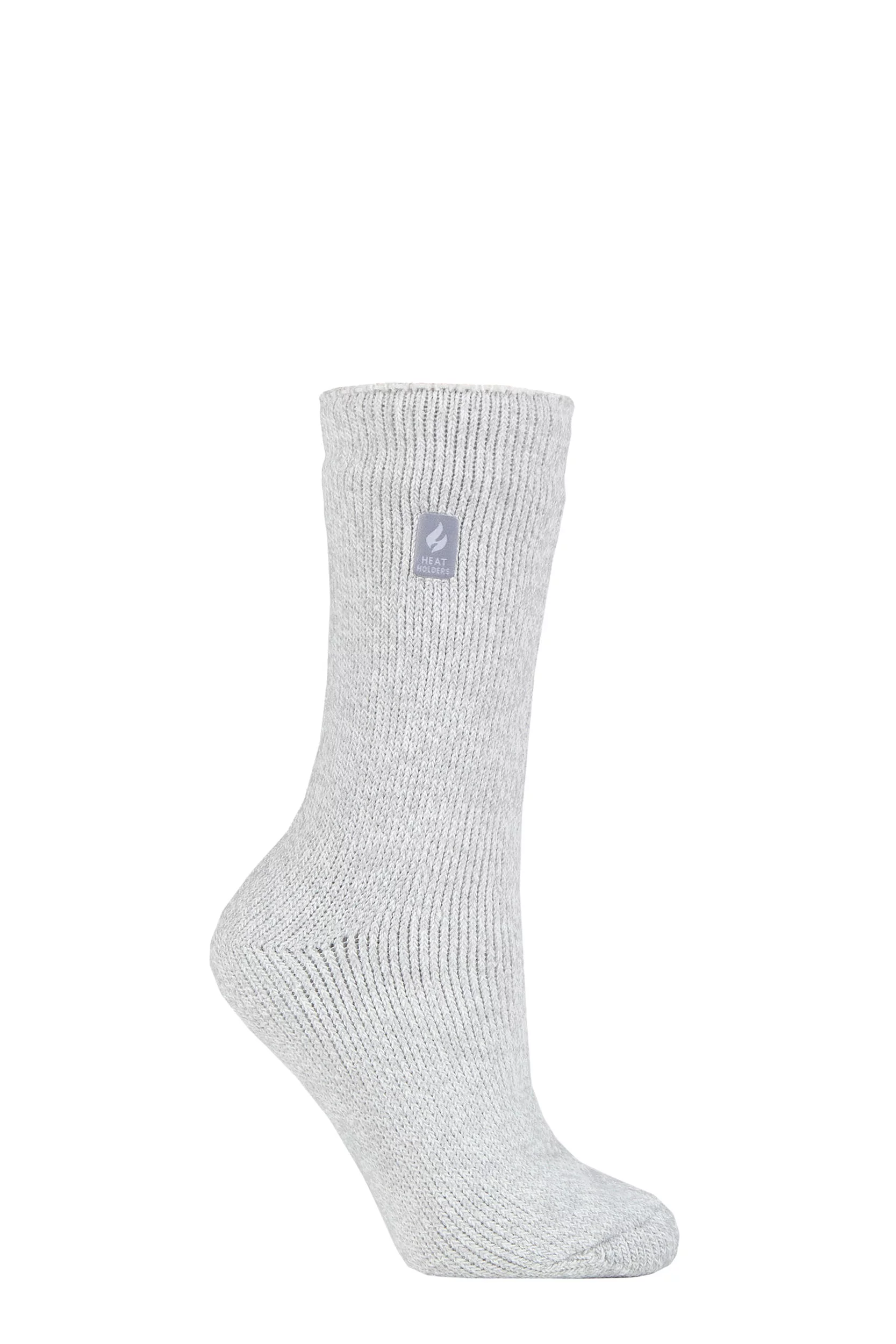 Women's 1 Pair SOCKSHOP Original Heat Holders 2.3 TOG Thermal Socks Silver Grey 4-8 Ladies