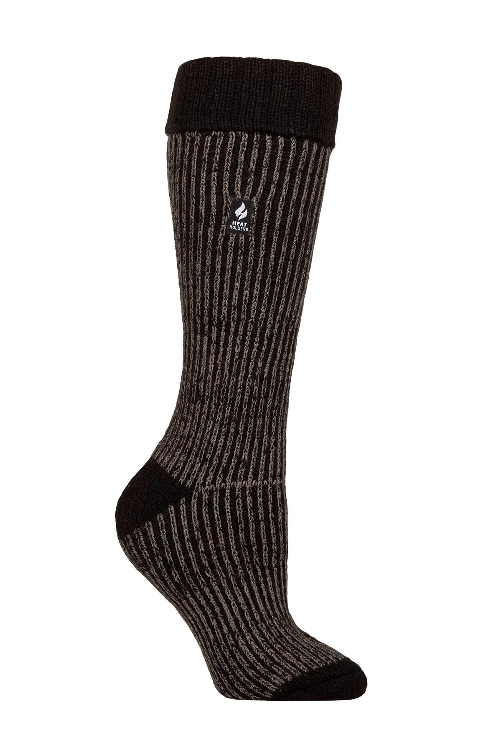 Women's 1 Pair SOCKSHOP Heat Holders 2.3 TOG Thermal Boot Socks Black 4-8 Ladies