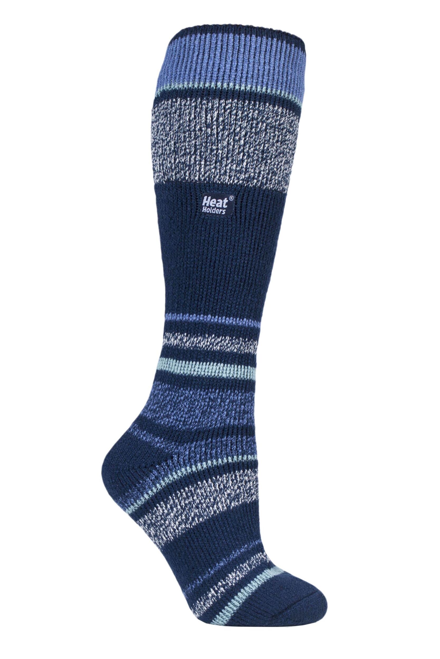 Women's 1 Pair SOCKSHOP Heat Holders 2.3 TOG Thermal Ski Socks Indigo 4-8 Ladies