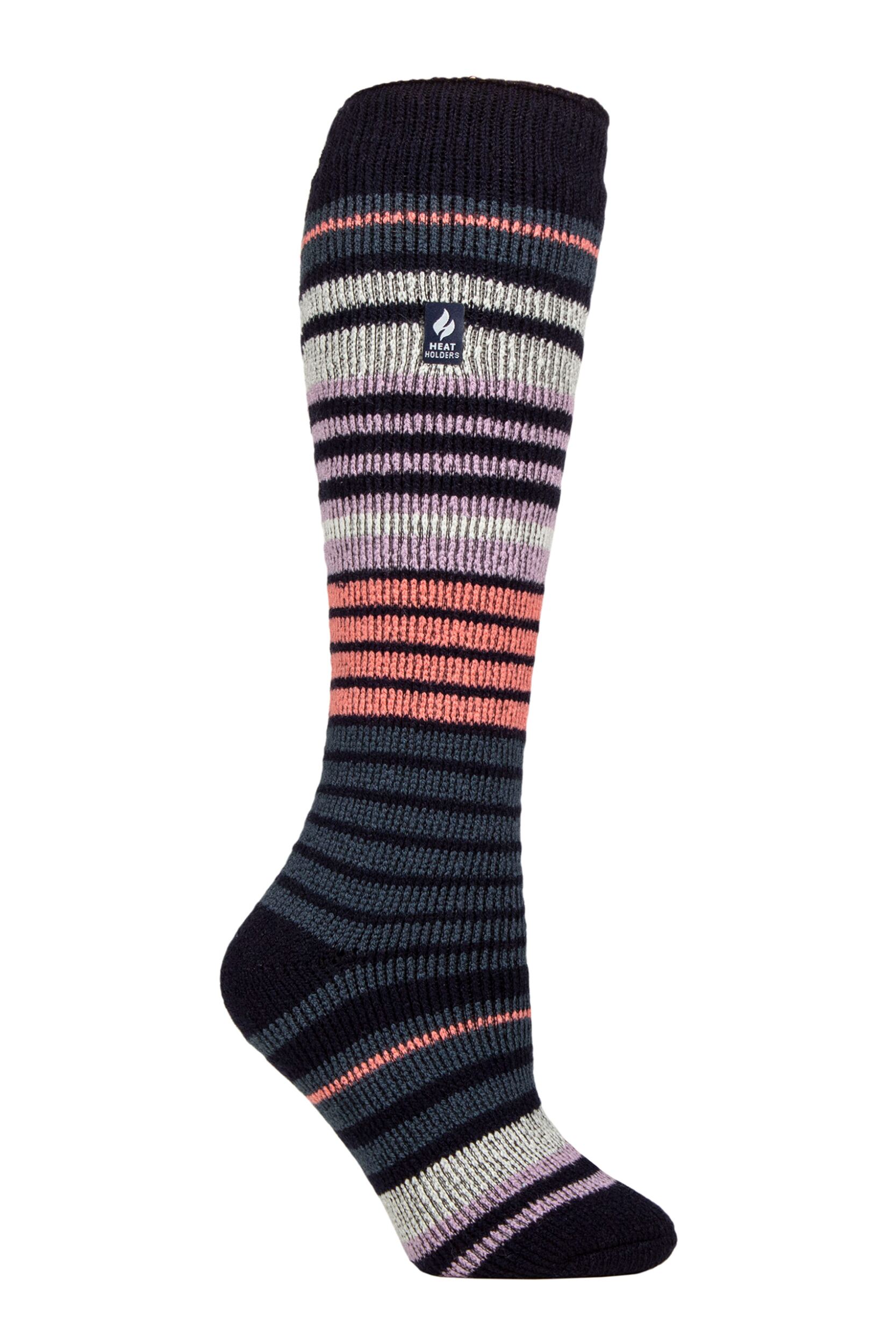 Women's 1 Pair SOCKSHOP Heat Holders 2.3 TOG Thermal Ski Socks Navy / Blue Sapphire 4-8