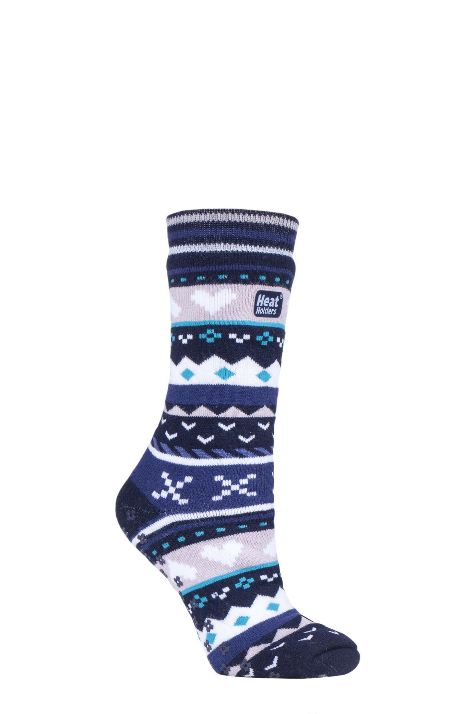 1 Pair Navy Soul Warming Socks Ladies 4-8 Ladies - Heat Holders