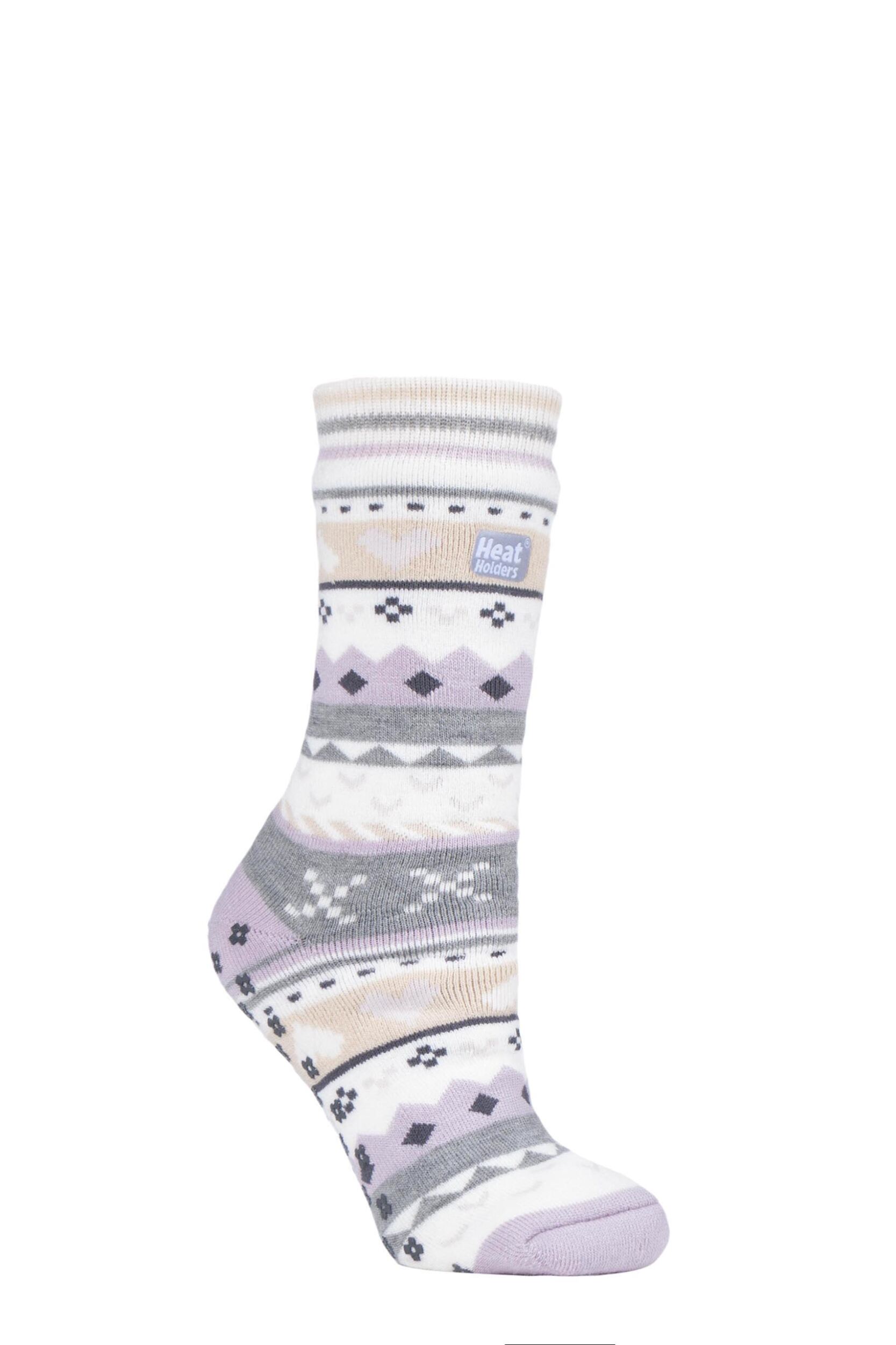 1 Pair Lilac Soul Warming Socks Ladies 4-8 Ladies - Heat Holders