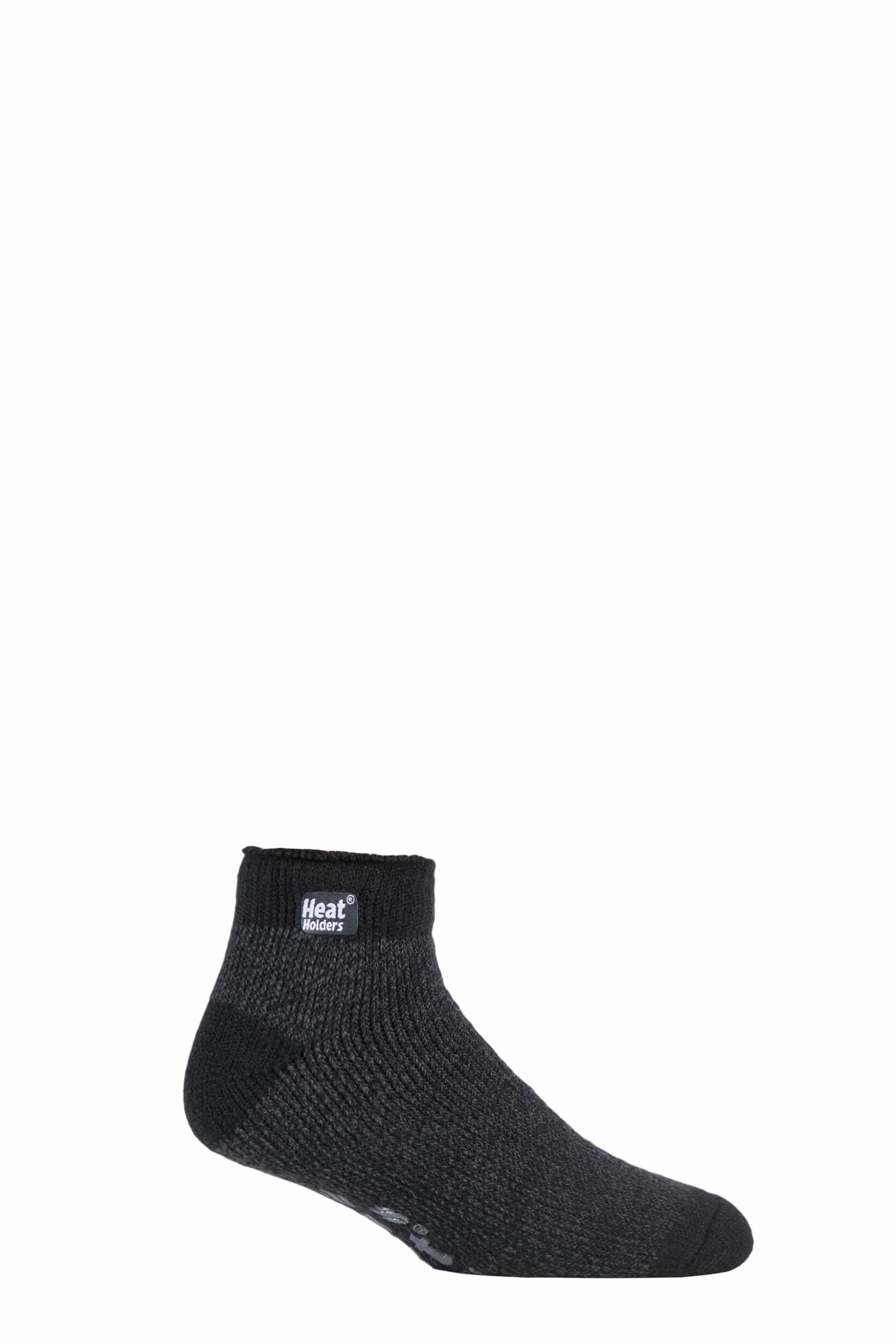 Mens 1 Pair SOCKSHOP Slipper Heat Holders Thermal Ankle Slipper Socks Charcoal 12-14 Mens
