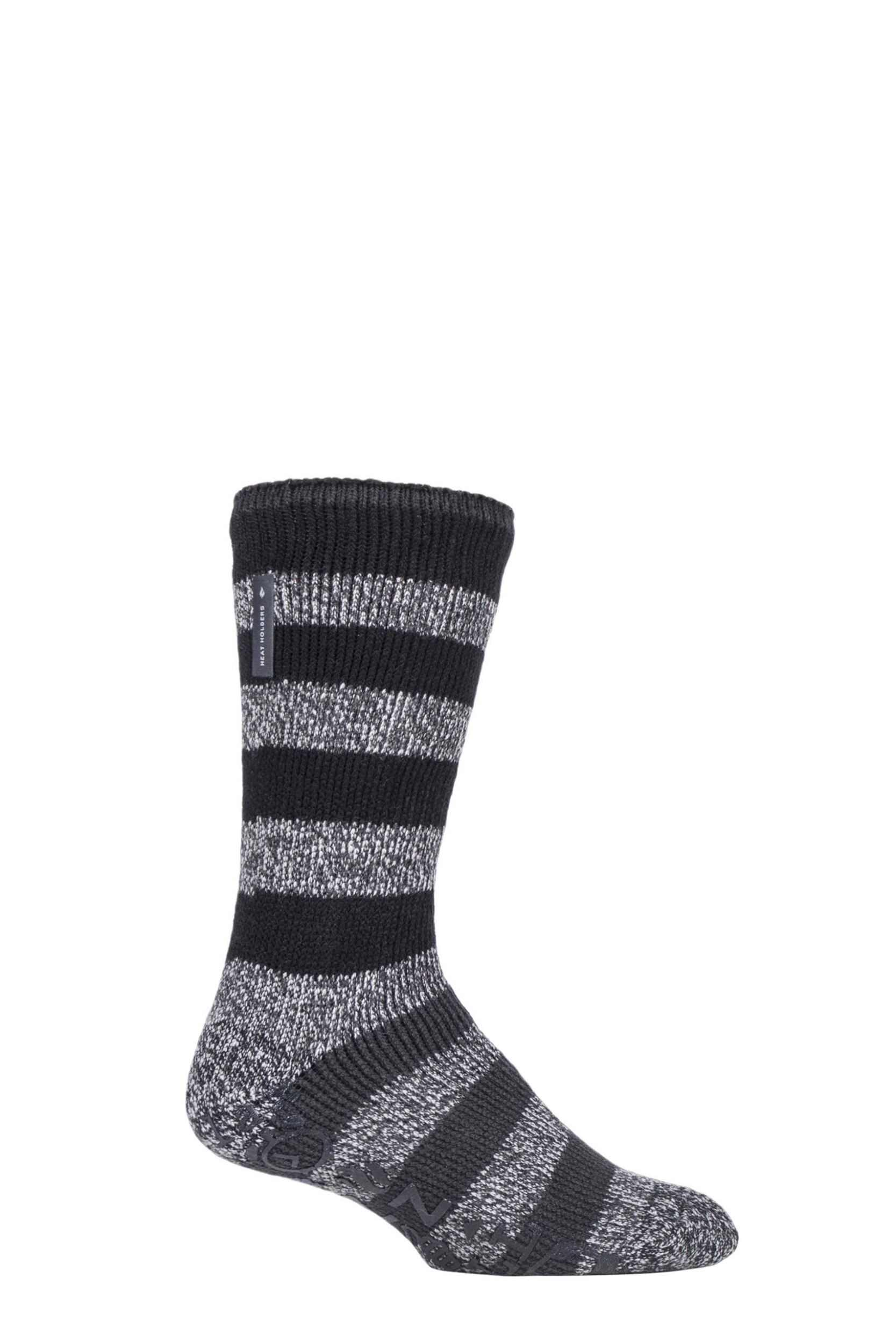 1 Pair Black Stripe Oakley Lounge Socks Men's 6-11 Mens - Heat Holders