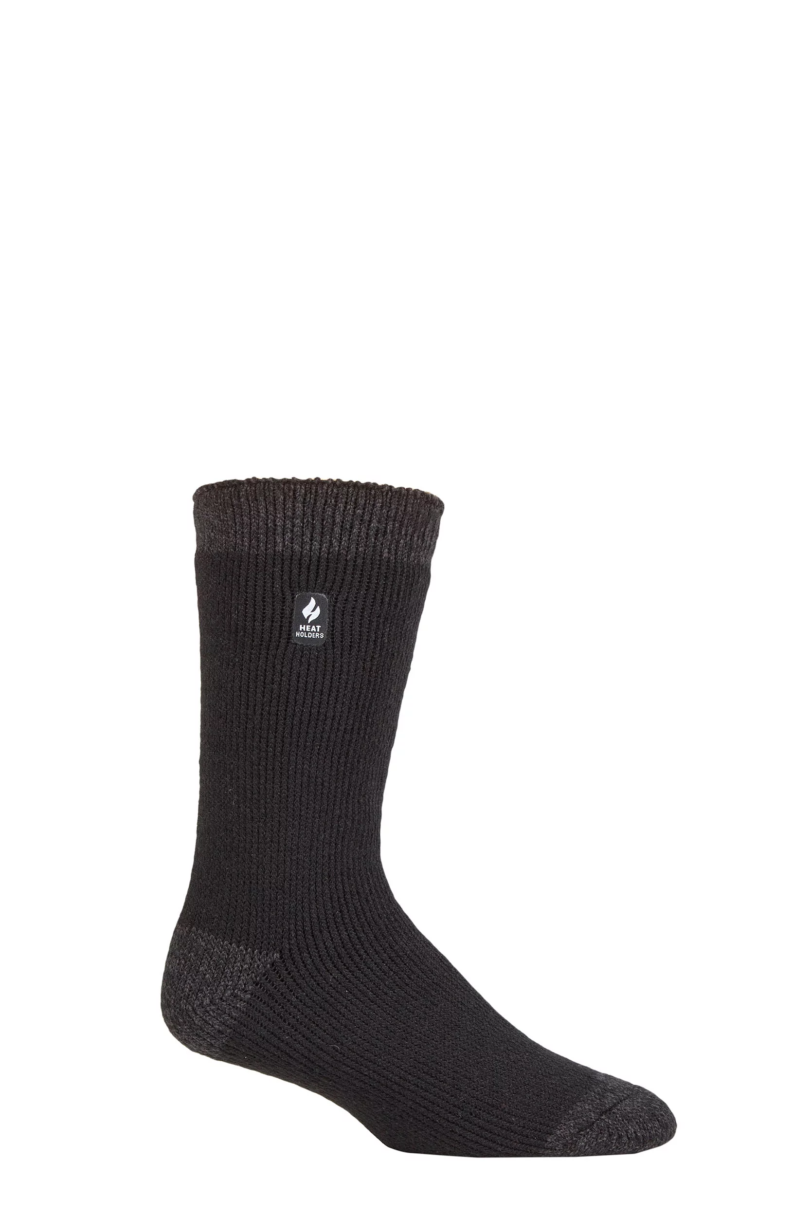 Mens 1 Pair SOCKSHOP Heat Holders 2.3 TOG Patterned and Plain Thermal Socks Berlin Heel & Toe Black 6-11 Mens