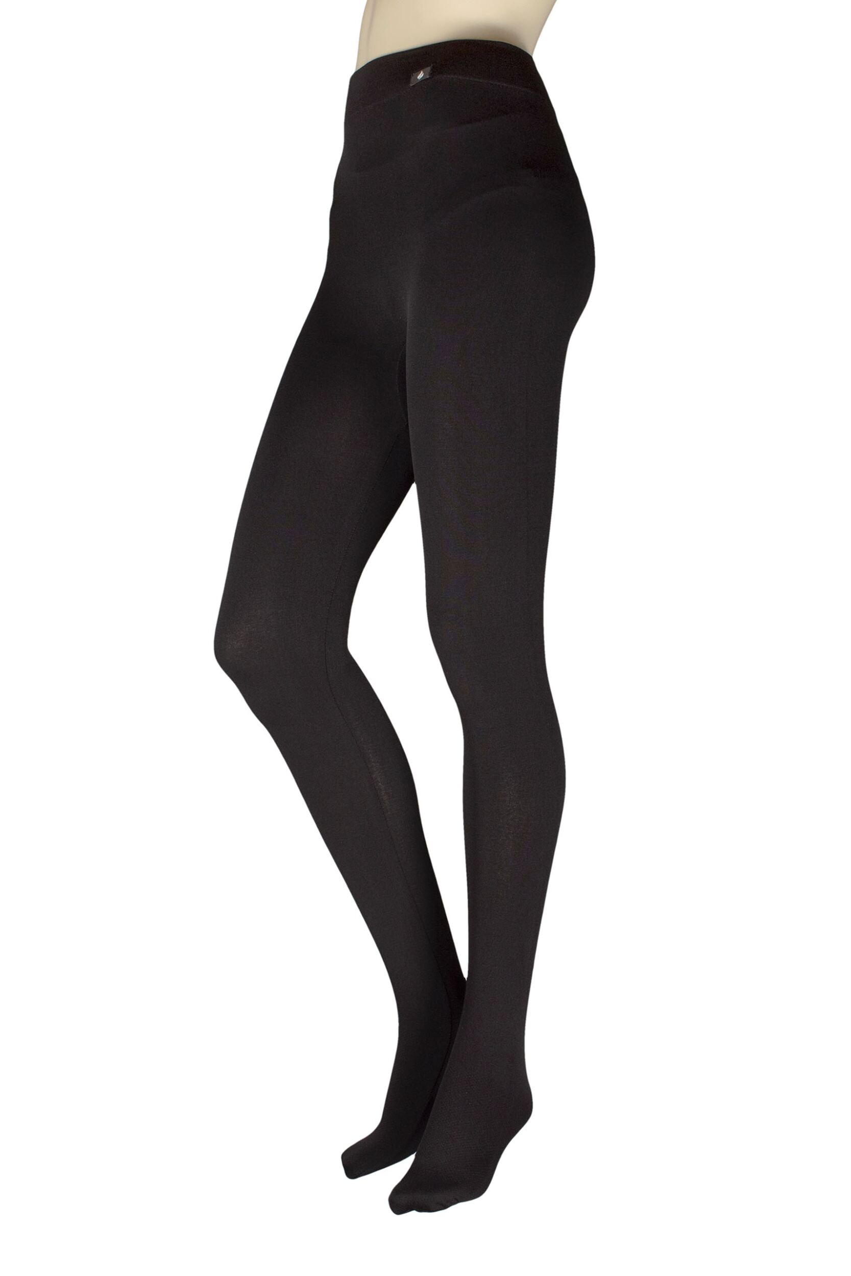 Women's 1 Pack SOCKSHOP Heat Holders Extra Warm Tights Black L