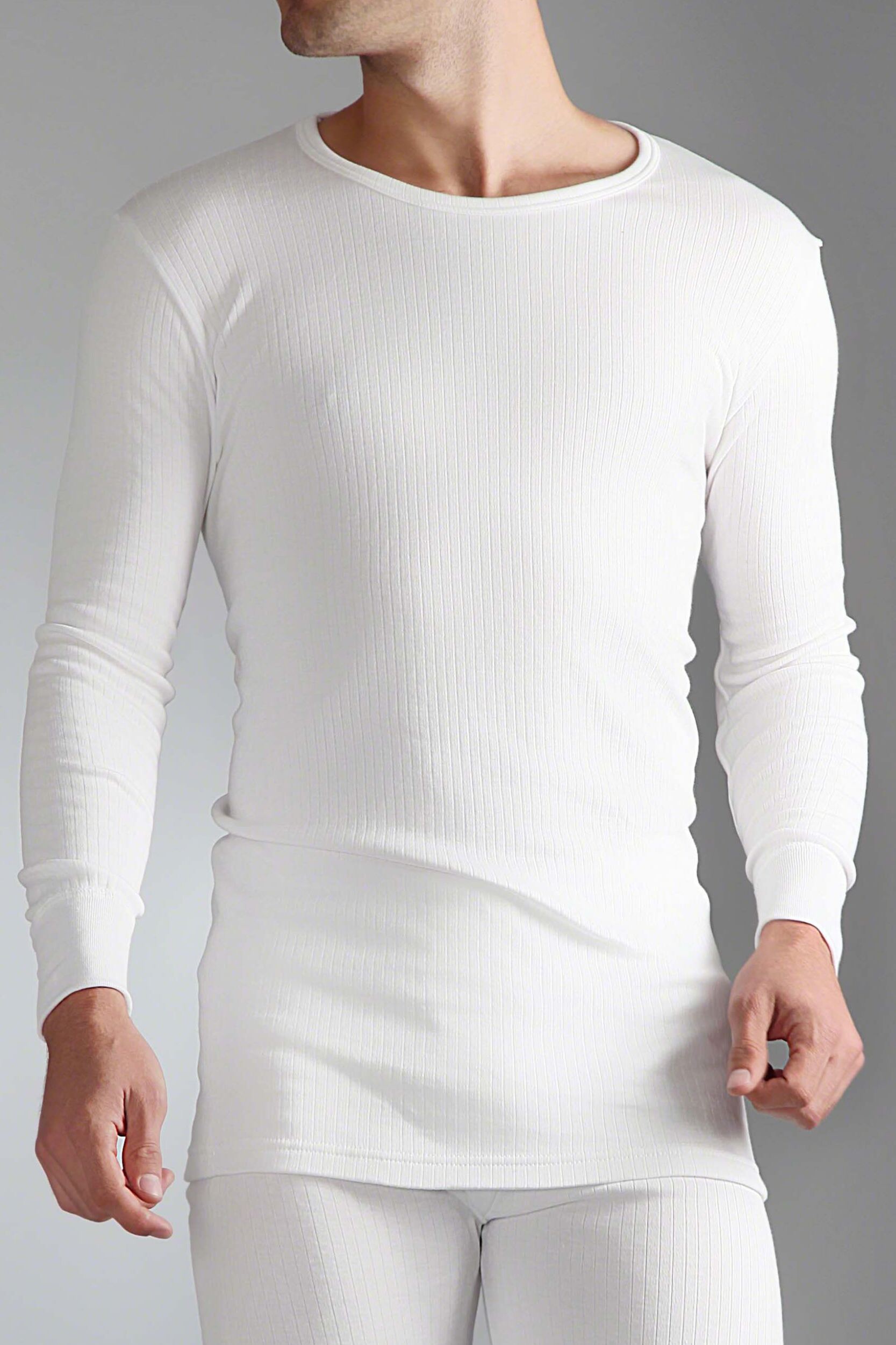 1 Pack White Long Sleeved Thermal Vest Men's Medium - Heat Holders