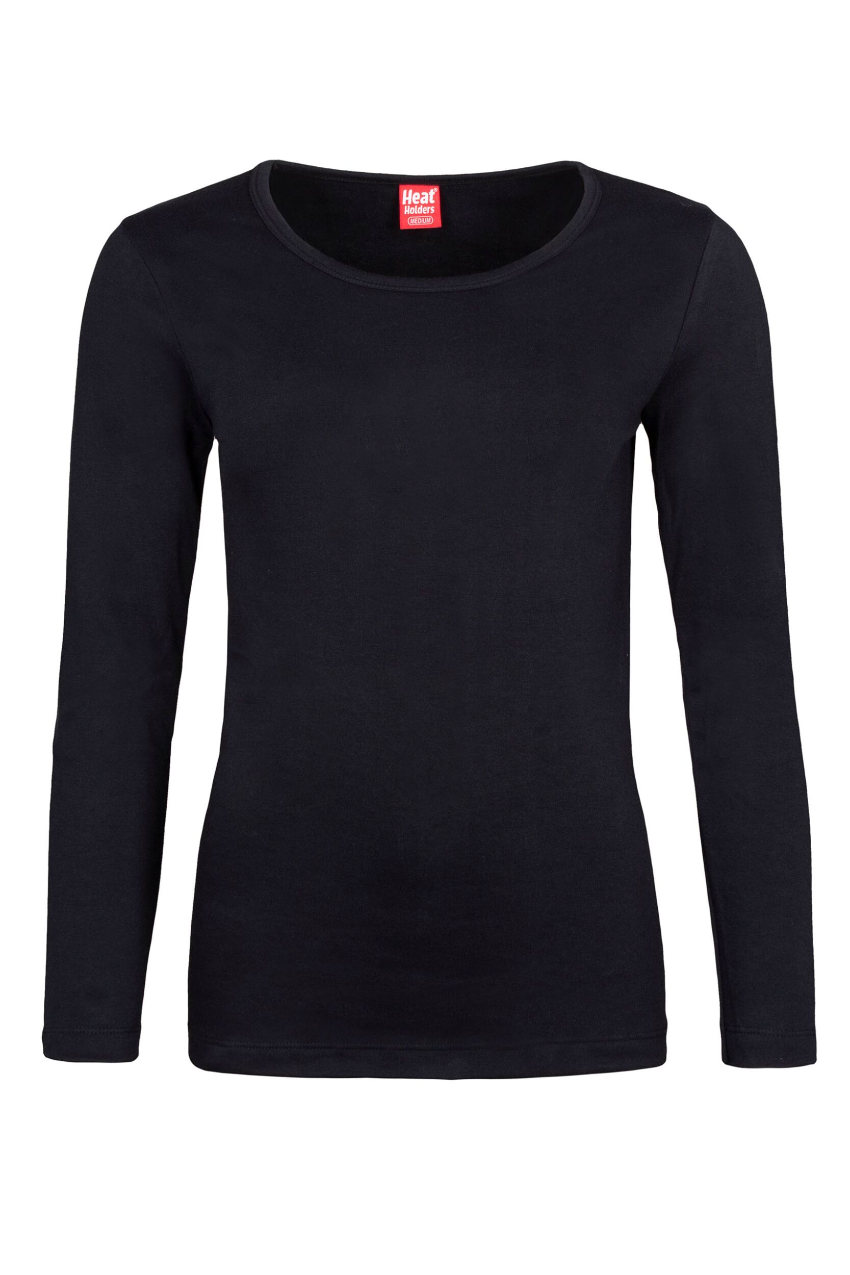 Women's 1 Pack SOCKSHOP Heat Holders 0.45 TOG Long Sleeve Vest Black L