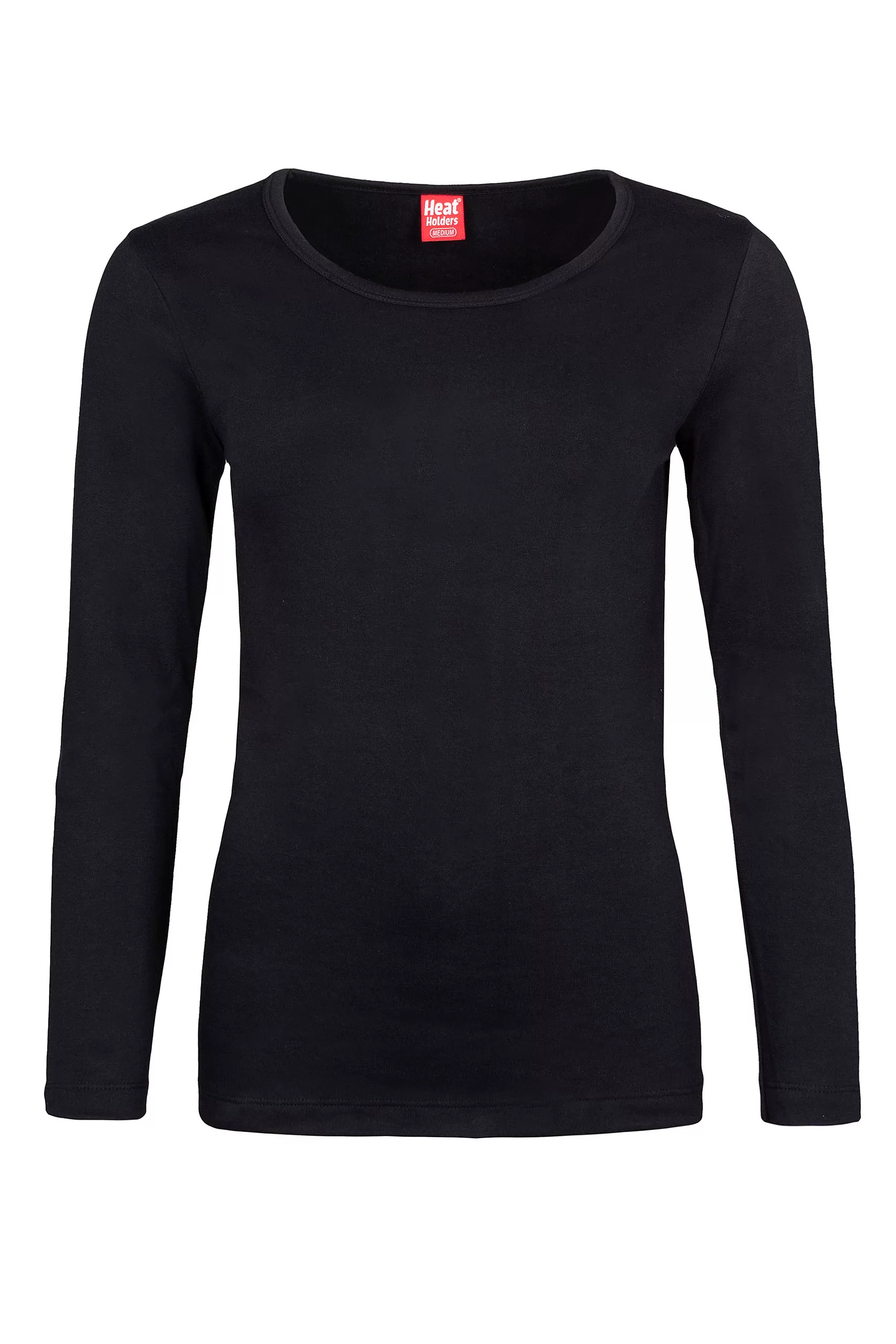 Women's 1 Pack SOCKSHOP Heat Holders 0.45 TOG Long Sleeve Vest Black