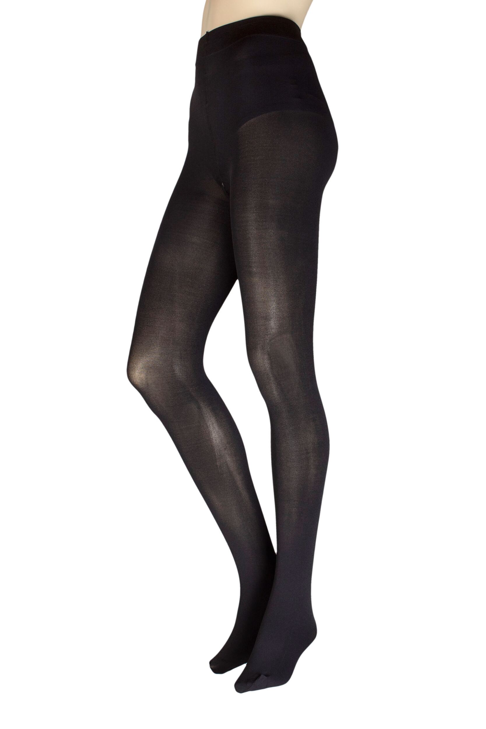 ladies 1 pair charnos eco 80 denier opaque tights black medium / large