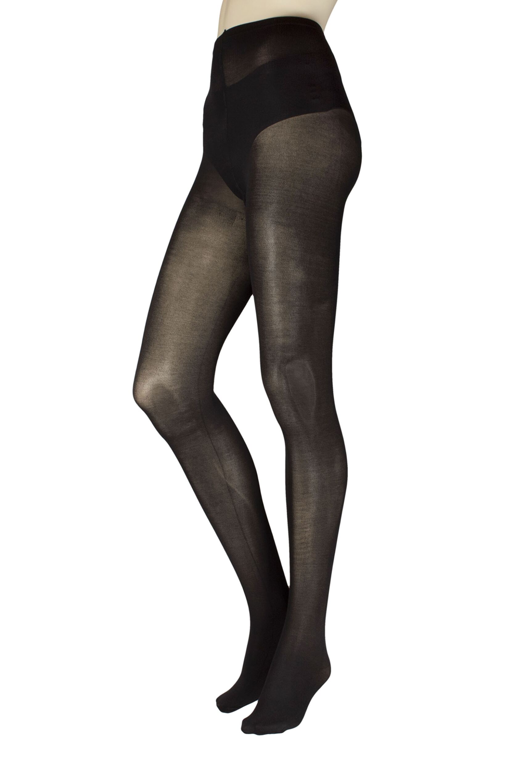 Women’s 1 Pair Charnos Extra Fine Cotton Tights Black Medium/Large