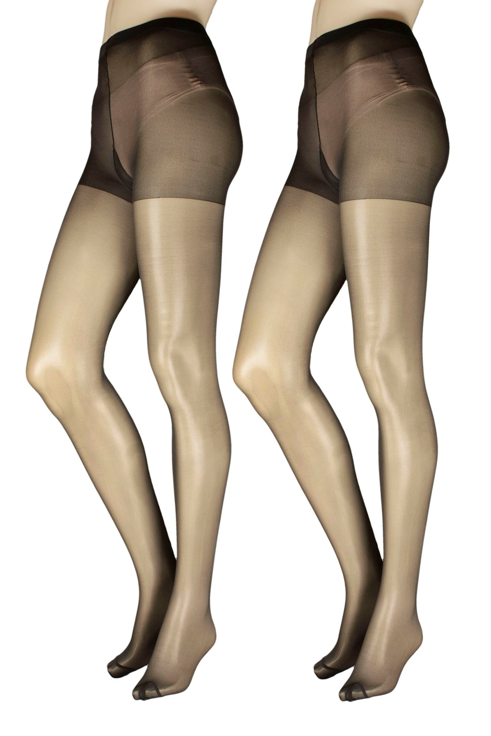 Women's 2 Pair Charnos 20 Denier Tights Barely Black Extra Large