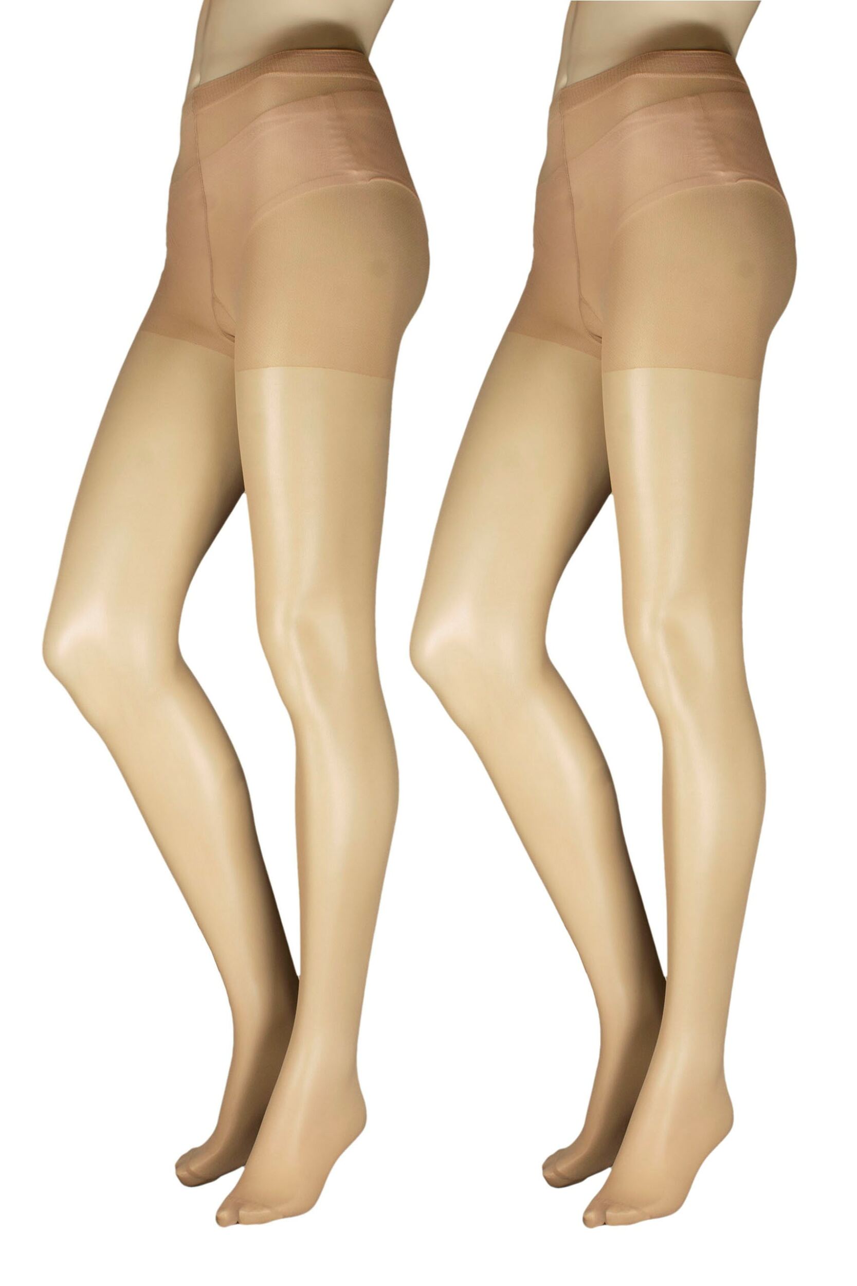 Women's 2 Pair Charnos 20 Denier Tights Champagne Extra Large