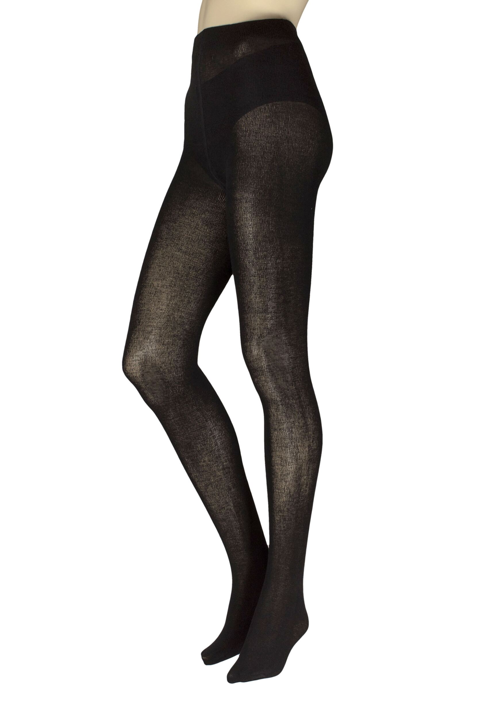 Women's 1 Pair Charnos Plain Wool Tights Black Small/Medium