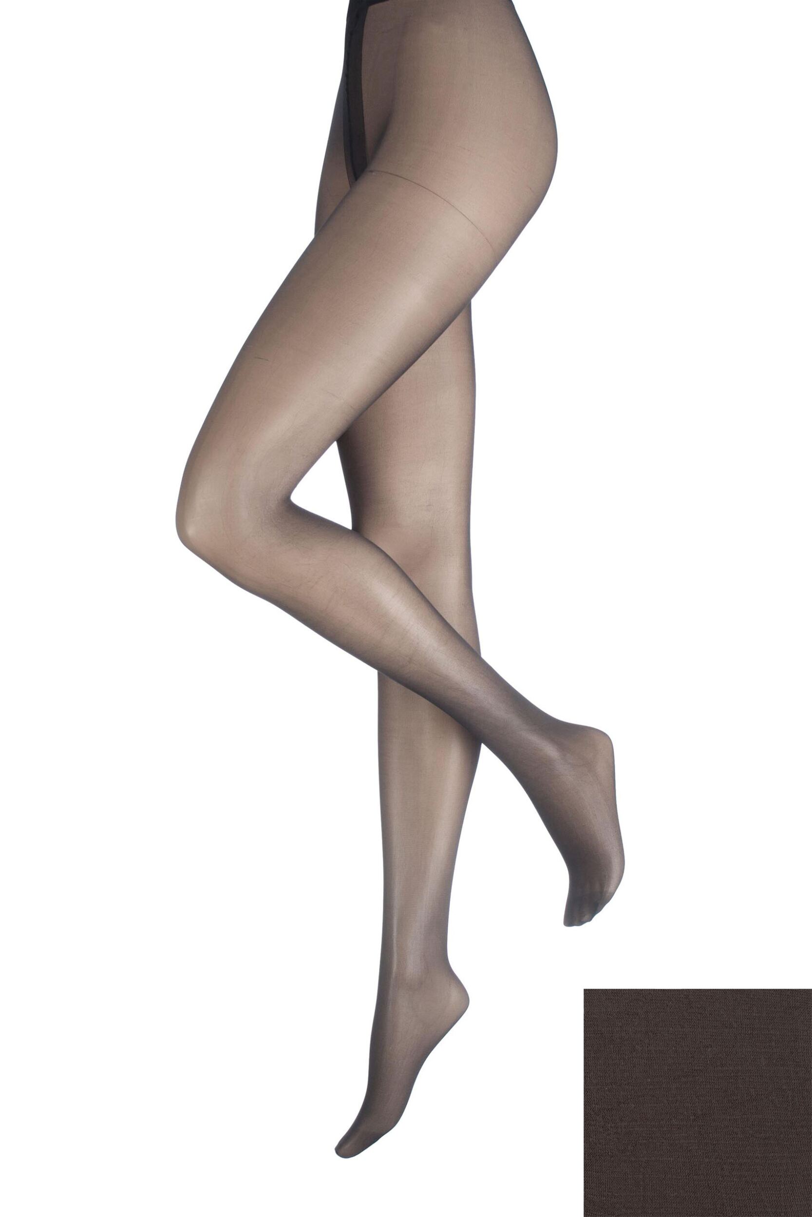 1 pair barely black 10 denier elegance sheer tights ladies small - charnos