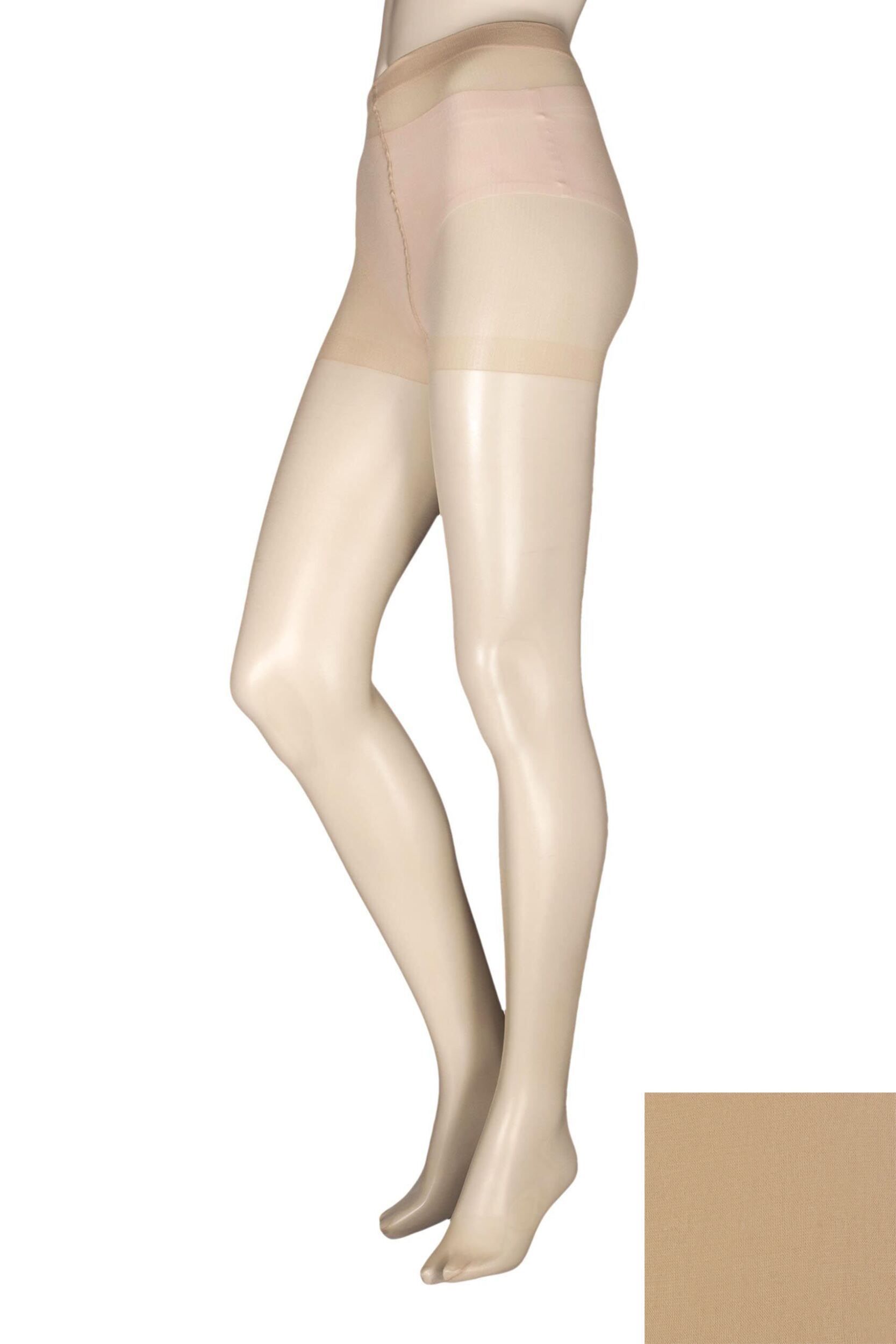 1 pair nude 10 denier elegance sheer tights ladies large - charnos