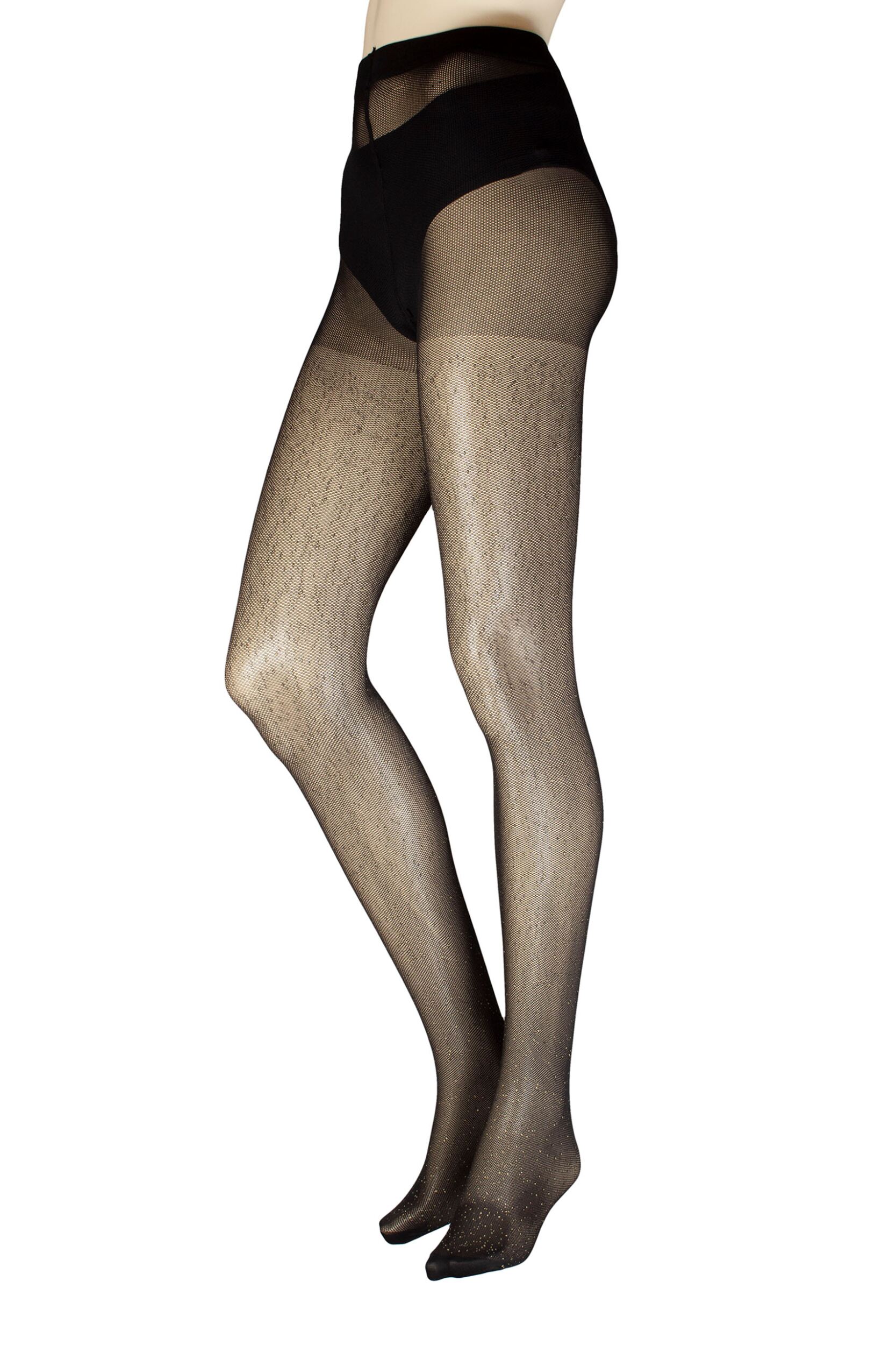 Women's 1 Pair Charnos All Over Glitter Tights Black Small / Medium