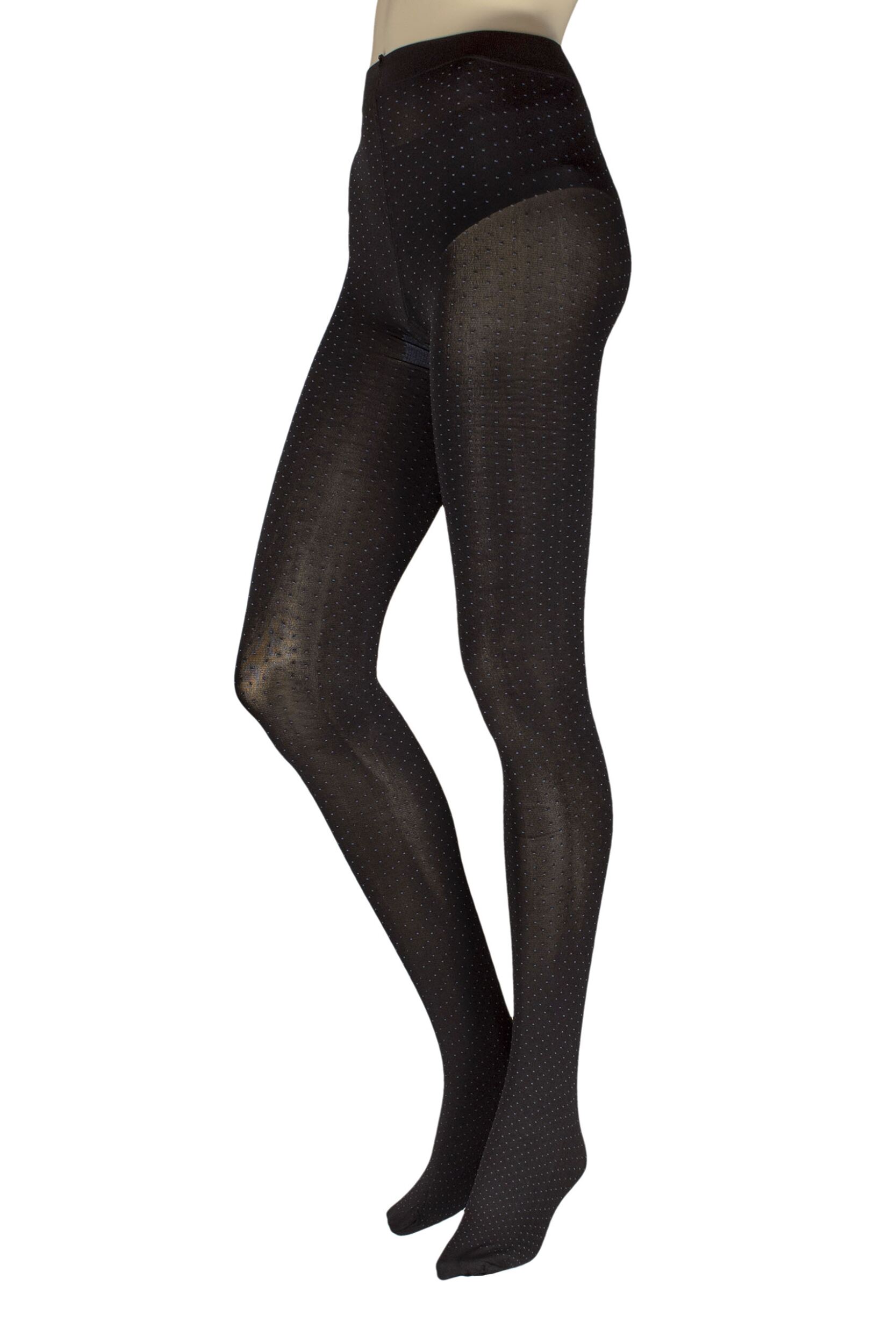 Women's 1 Pair Charnos Opaque Two Tone Spot Tights Black / Grey S/M