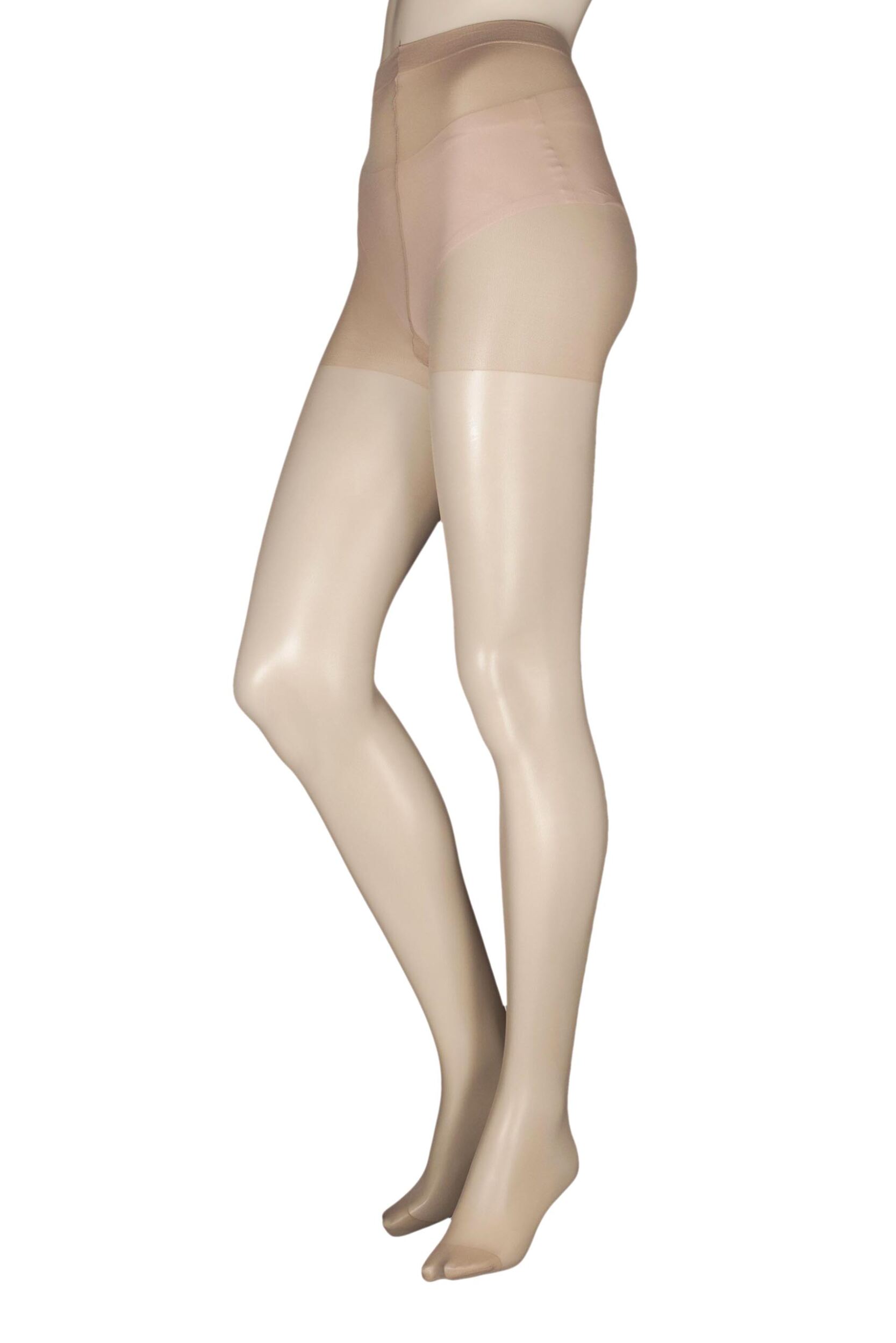 3 Pair Champagne 24/7 15 Denier + Lycra Tight Ladies Large - Charnos