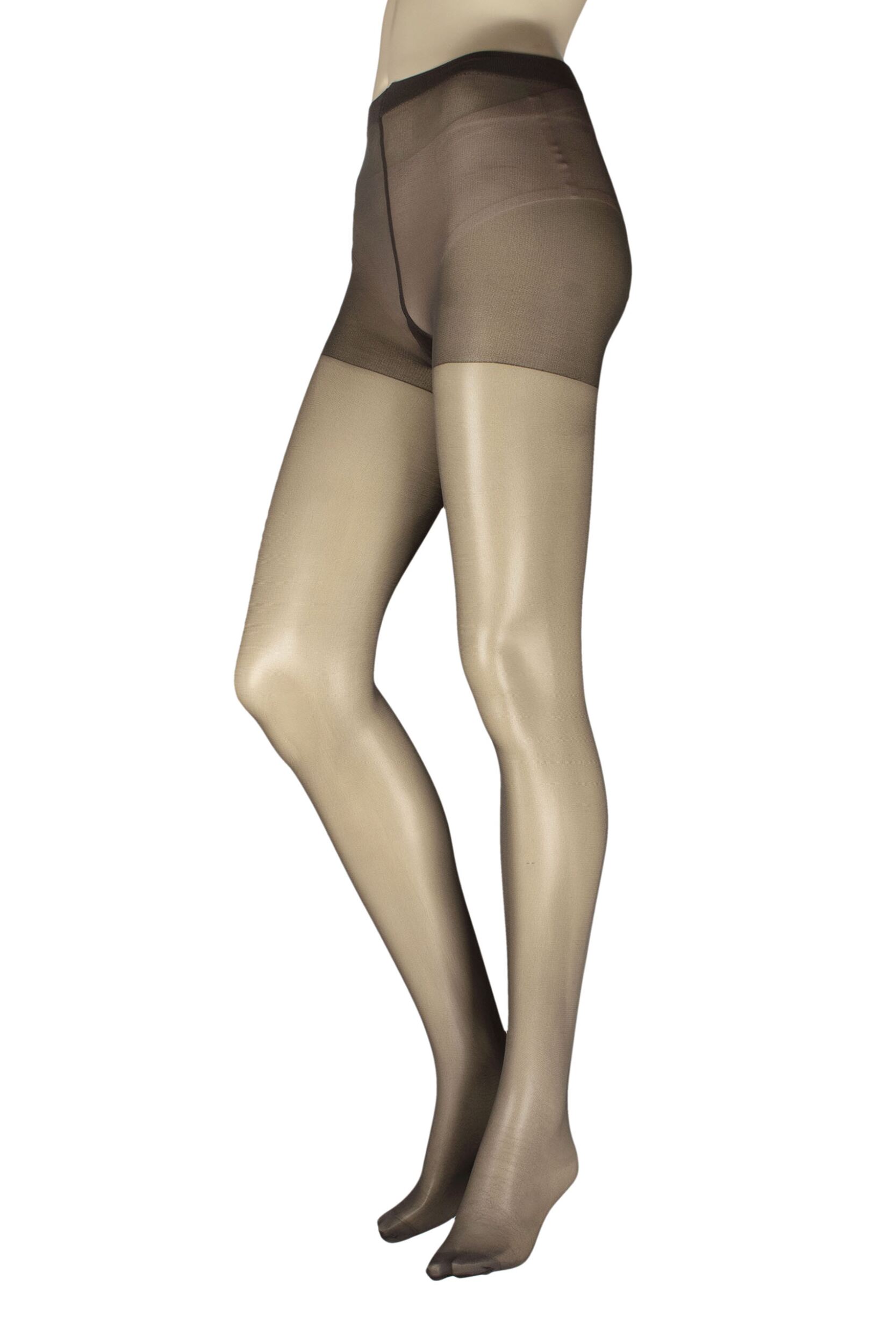 Women's 2 Pair Charnos 10 Denier 24/7 Gloss Tights Barely Black S