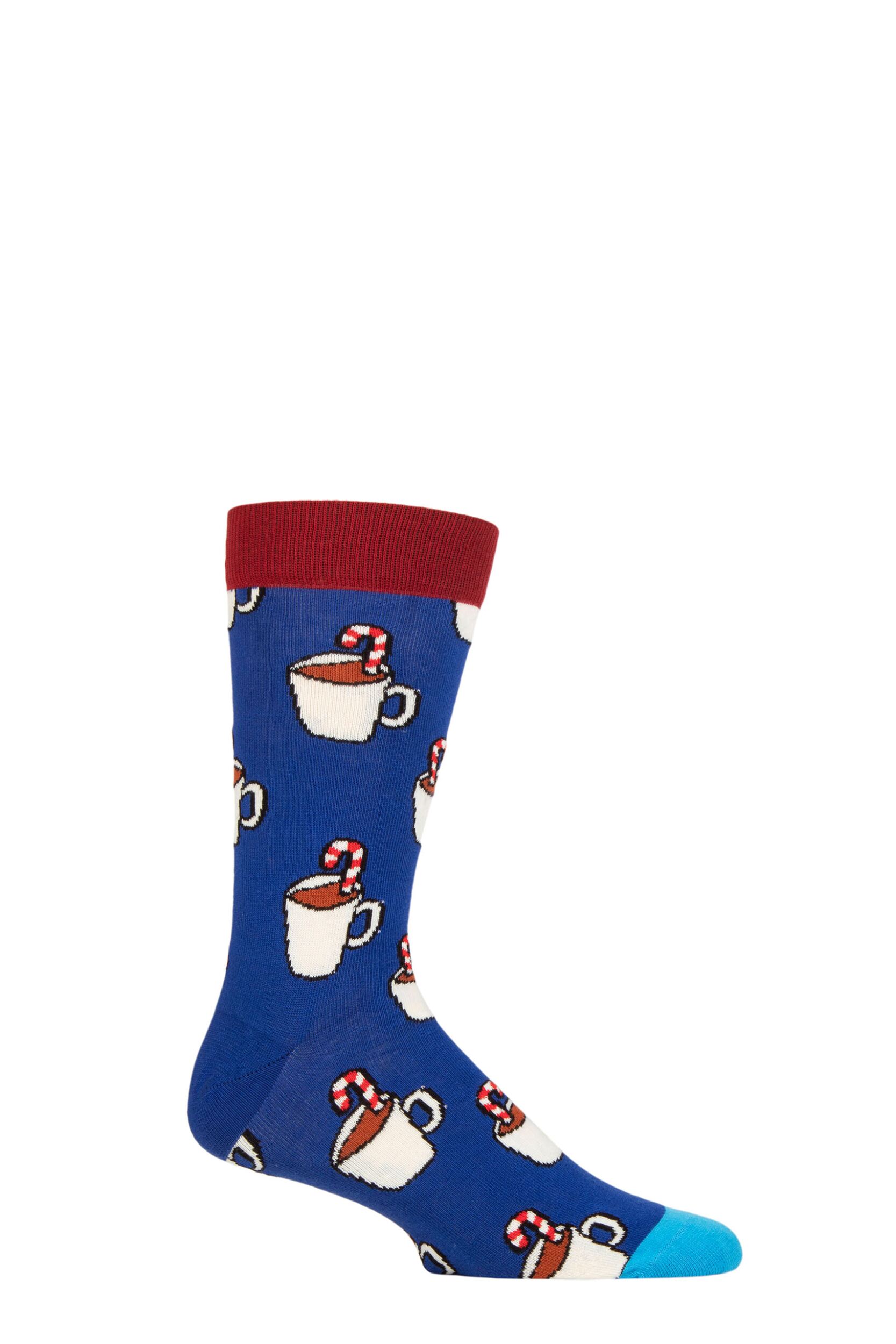 Mens and Women's 1 Pair Happy Socks Candy Cane Socks Multi 7.5-11.5 Unisex