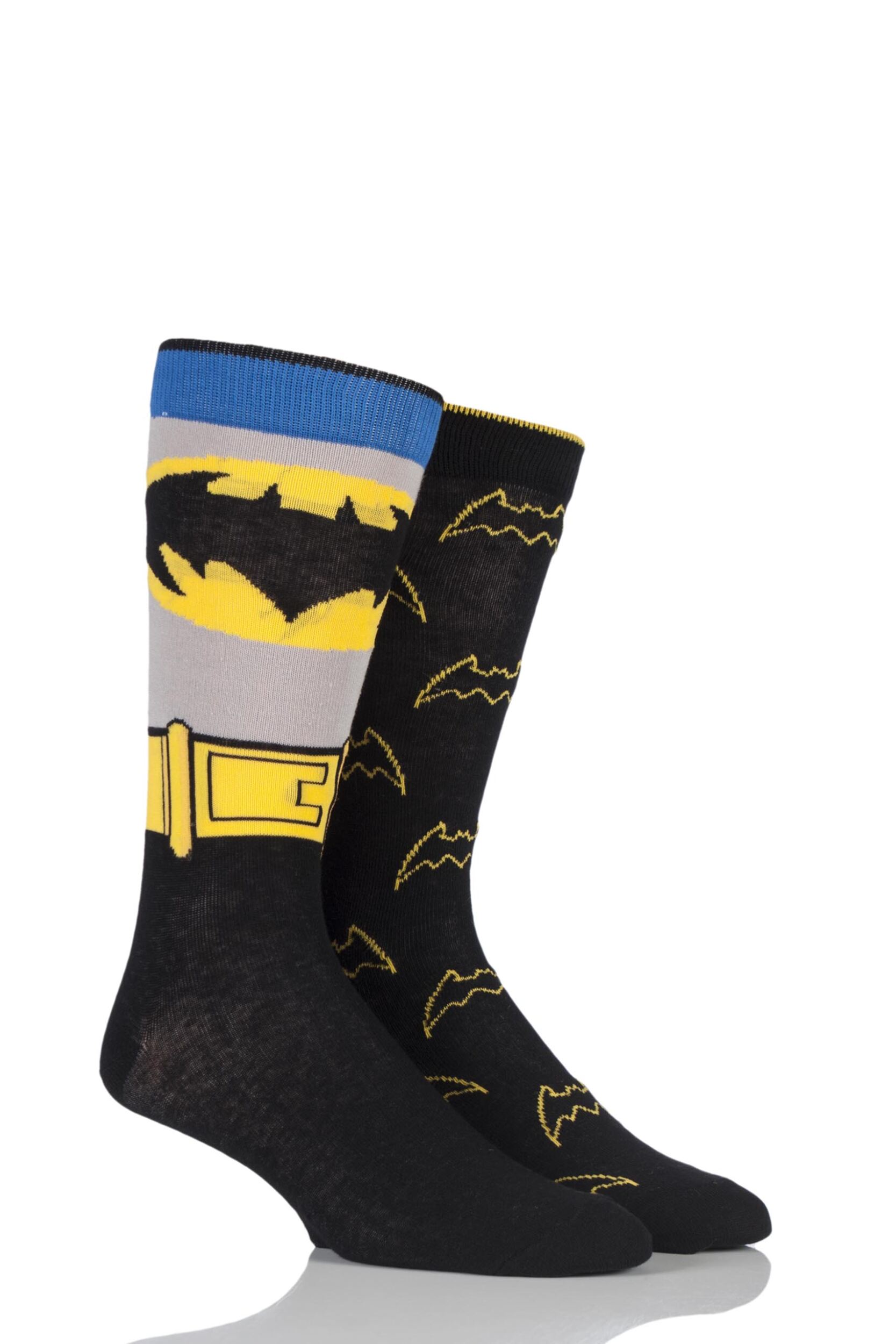 2 Pair Assorted DC Comics Mix Batman Socks Men's 11-13 Mens - Film & TV Characters
