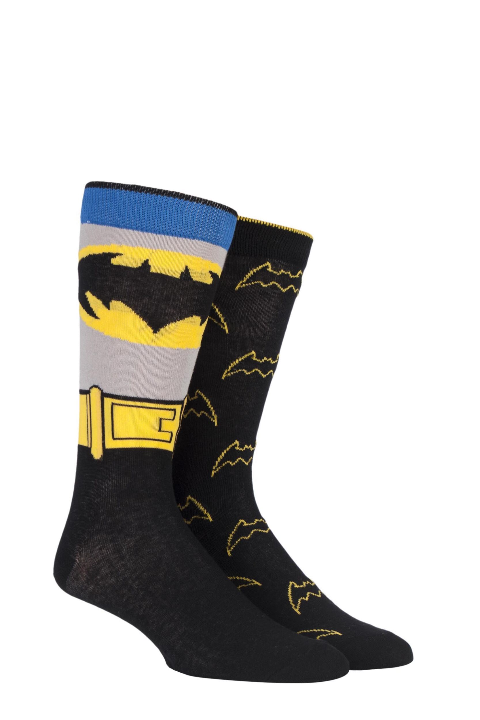 2 Pair Assorted DC Comics Mix Batman Socks Men's 11-13 Mens - Film & TV Characters