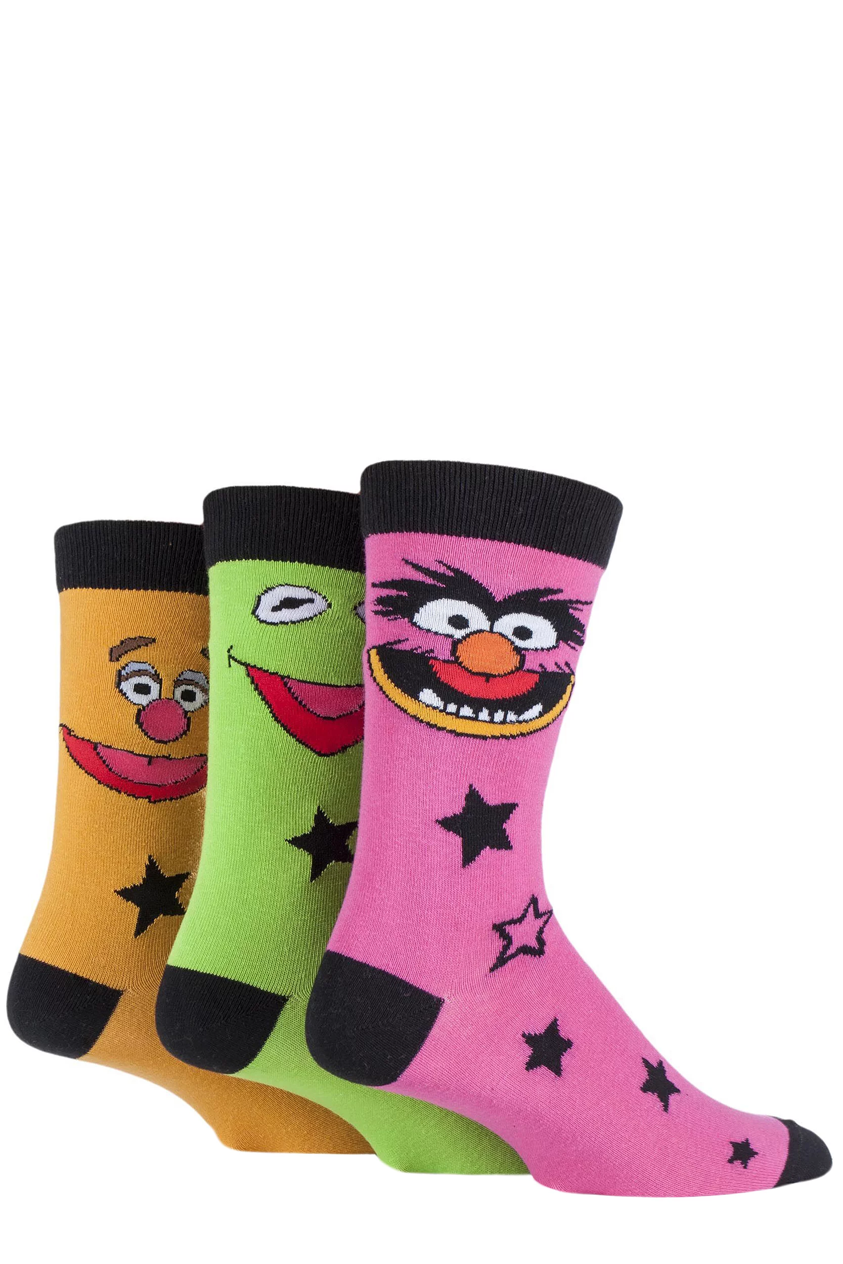 3 Pair Assorted Muppets Socks Ladies 4-8 Ladies - Film & TV Characters