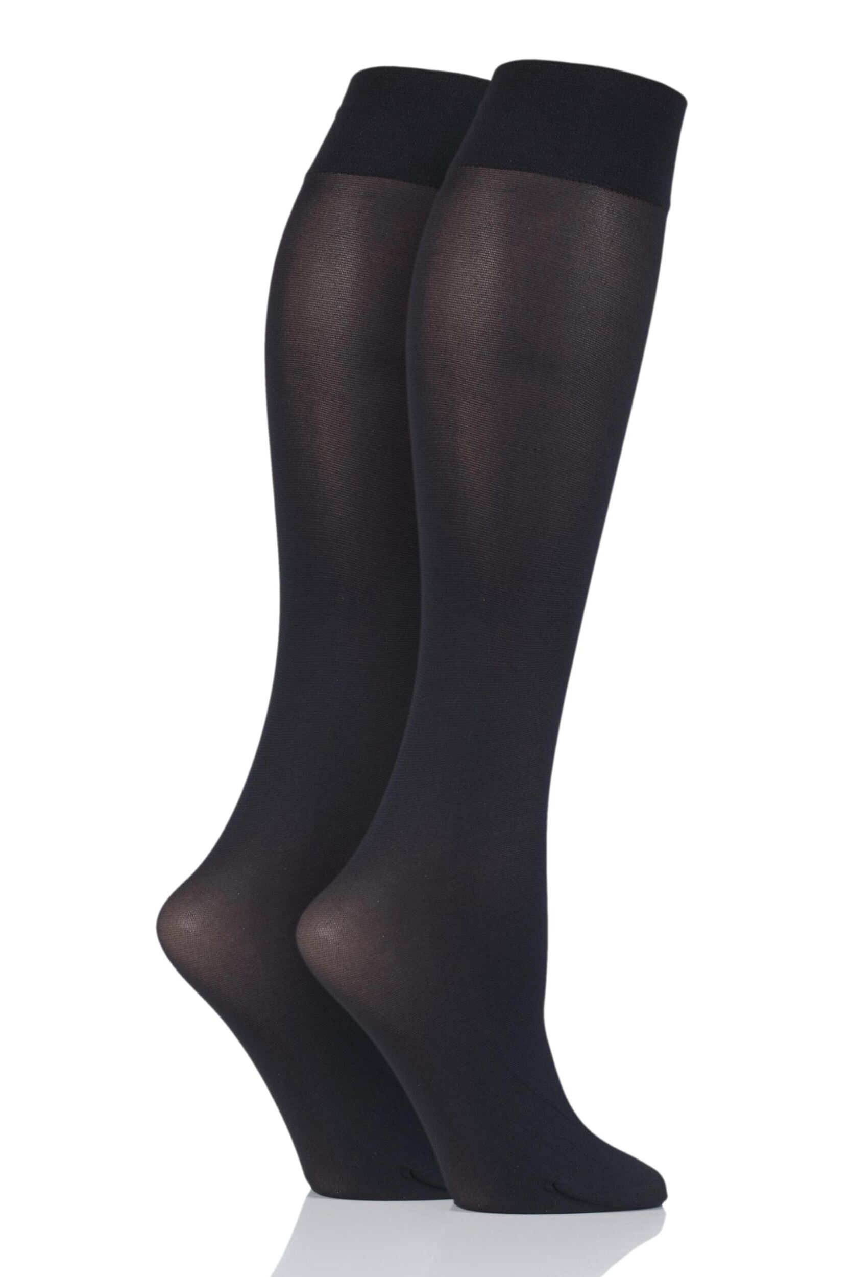 Image of Ladies 2 Pair Charnos 40 Denier Matt Knee Highs